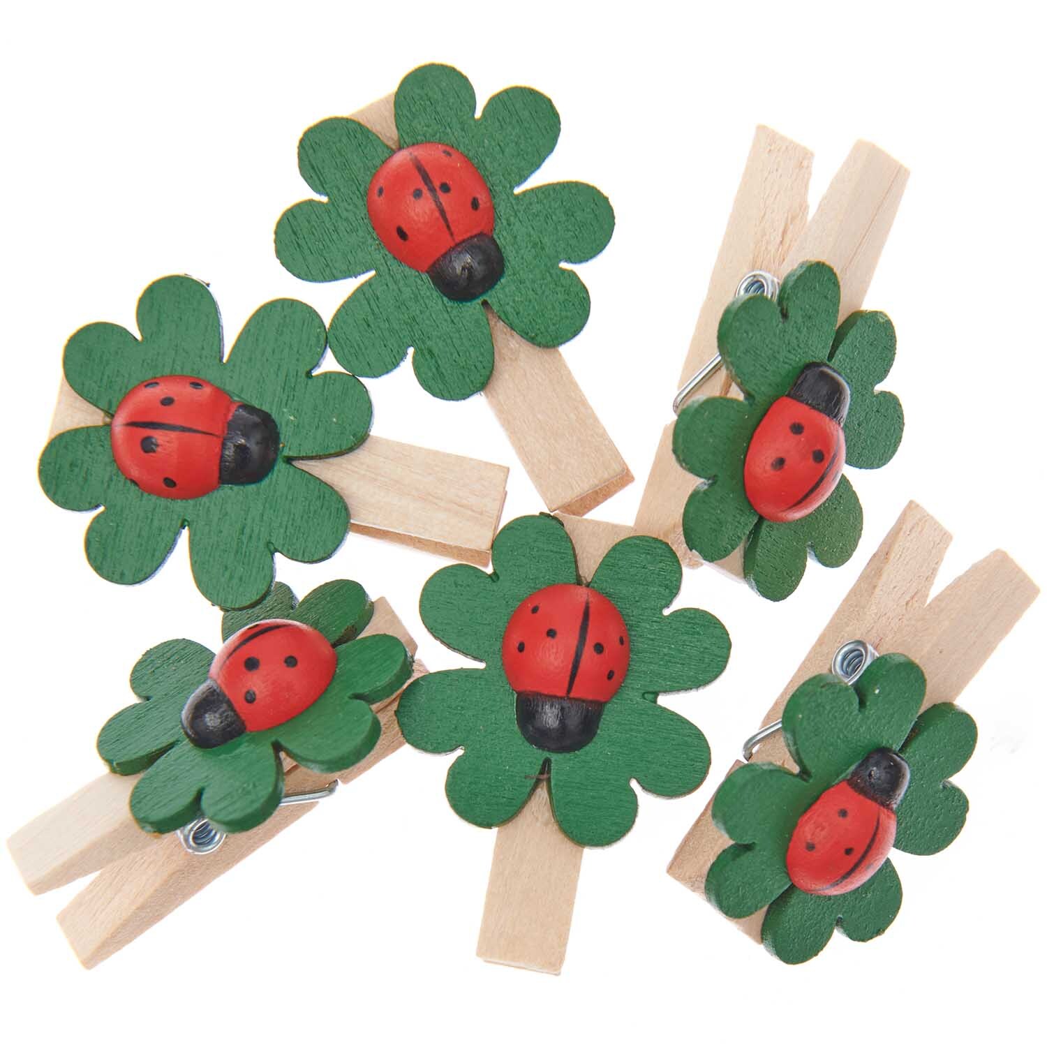 Holzklammern Glücksklee 6 Stück von Rico Design