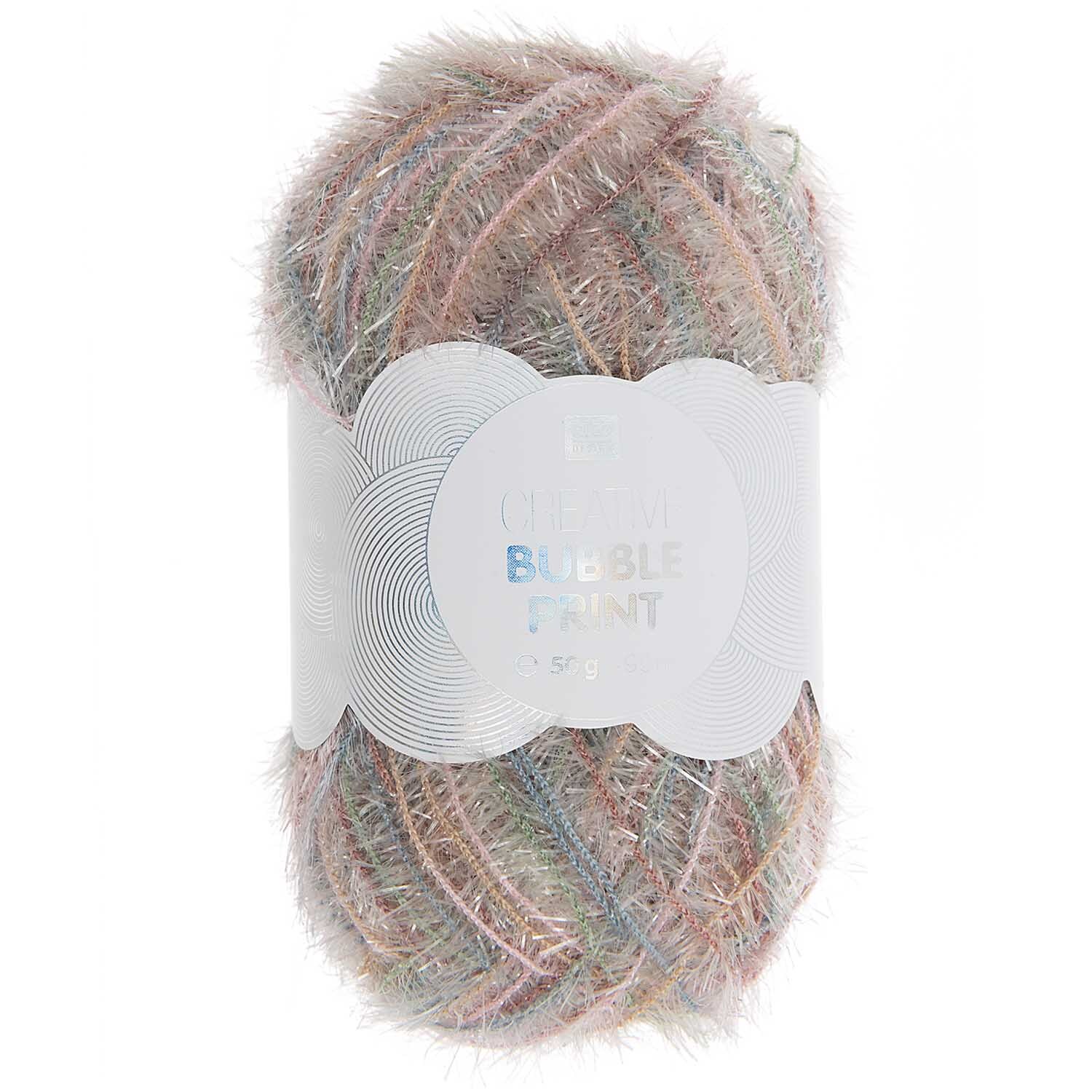 Creative Bubble Print von Rico Design in Rosa-Patina, 50g 90m, weiches Garnknäuel mit flauschiger Textur.