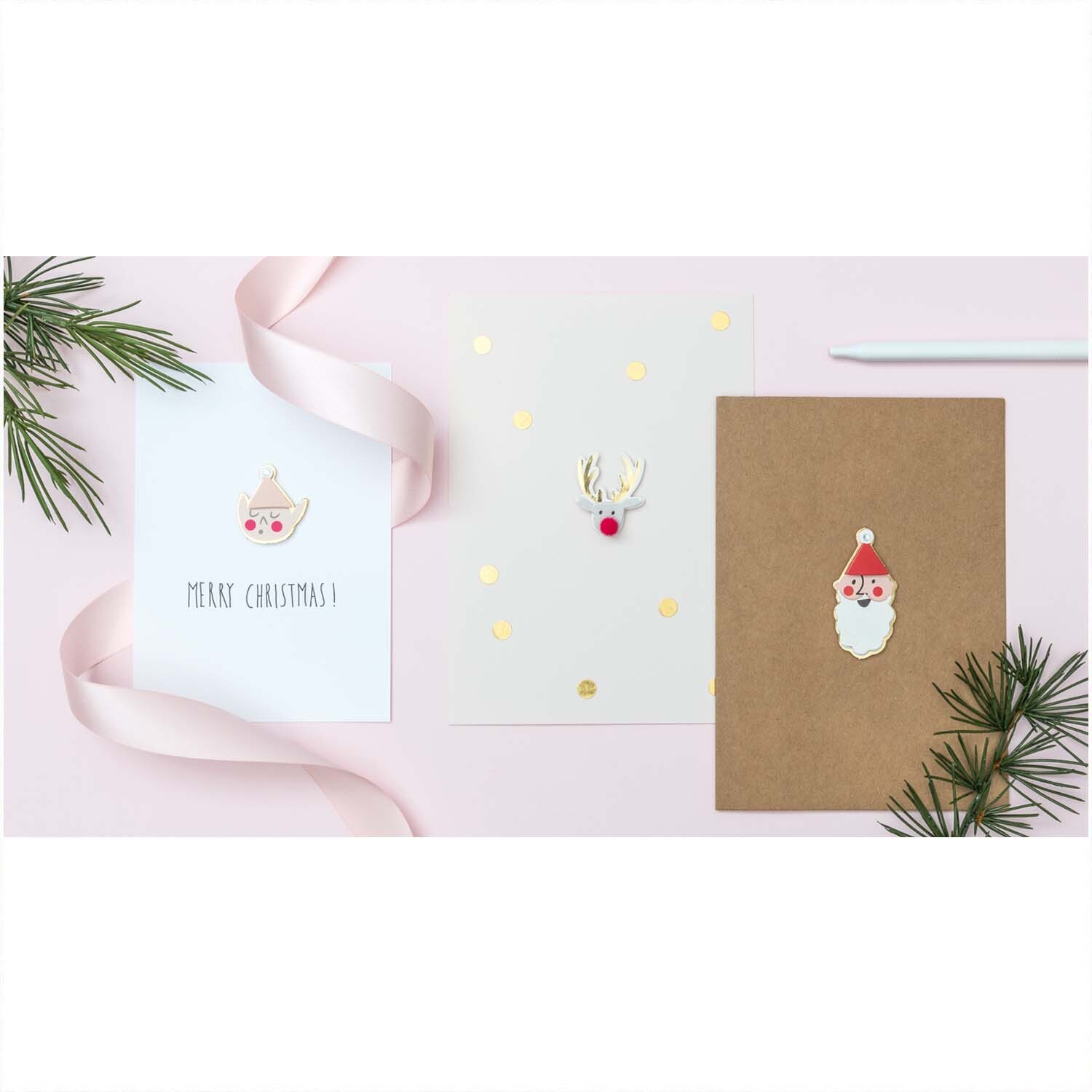 Paper Poetry 3D-Sticker Jolly Christmas Nikolaus 4 Stück von Rico Design