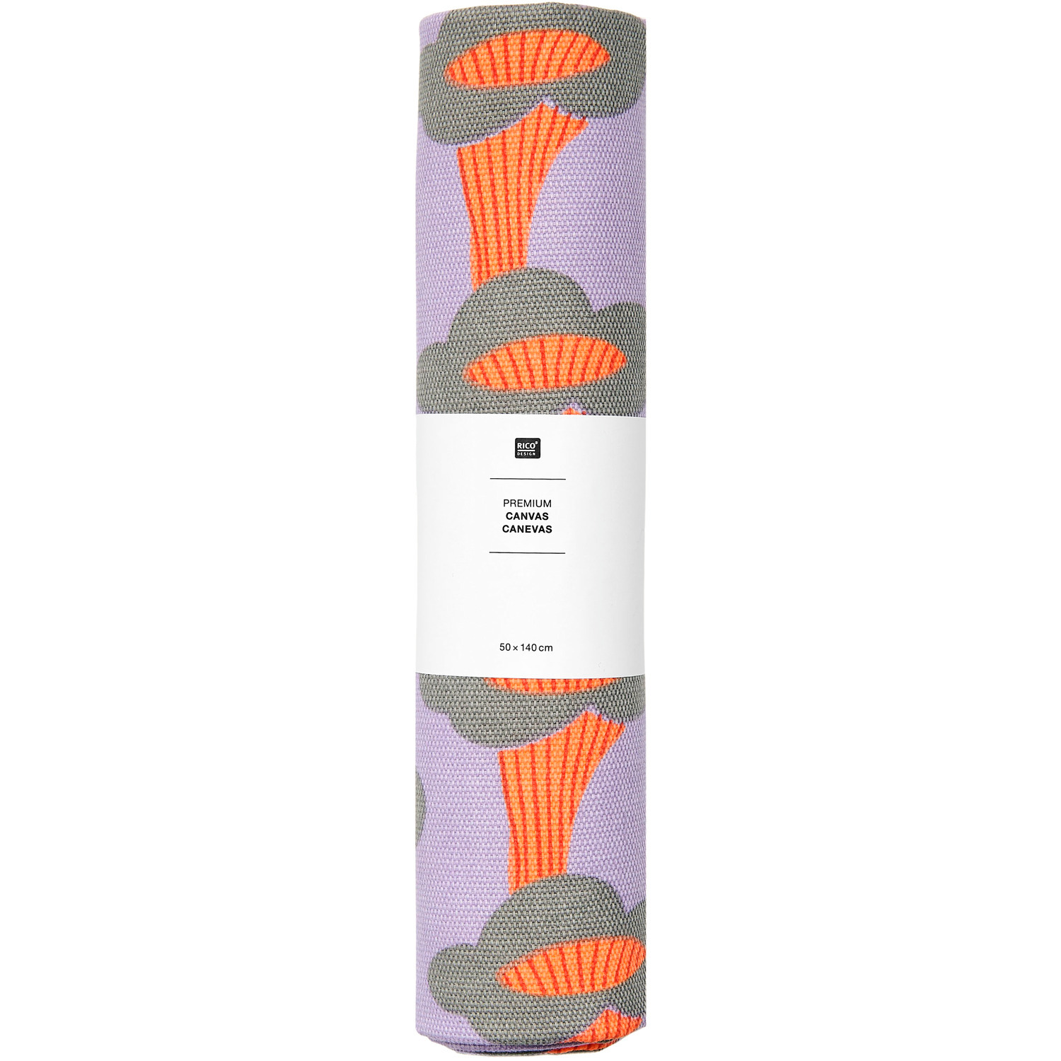 Stoffabschnitt Canvas Pfifferlinge Neon Flieder 50x140cm von Rico Design