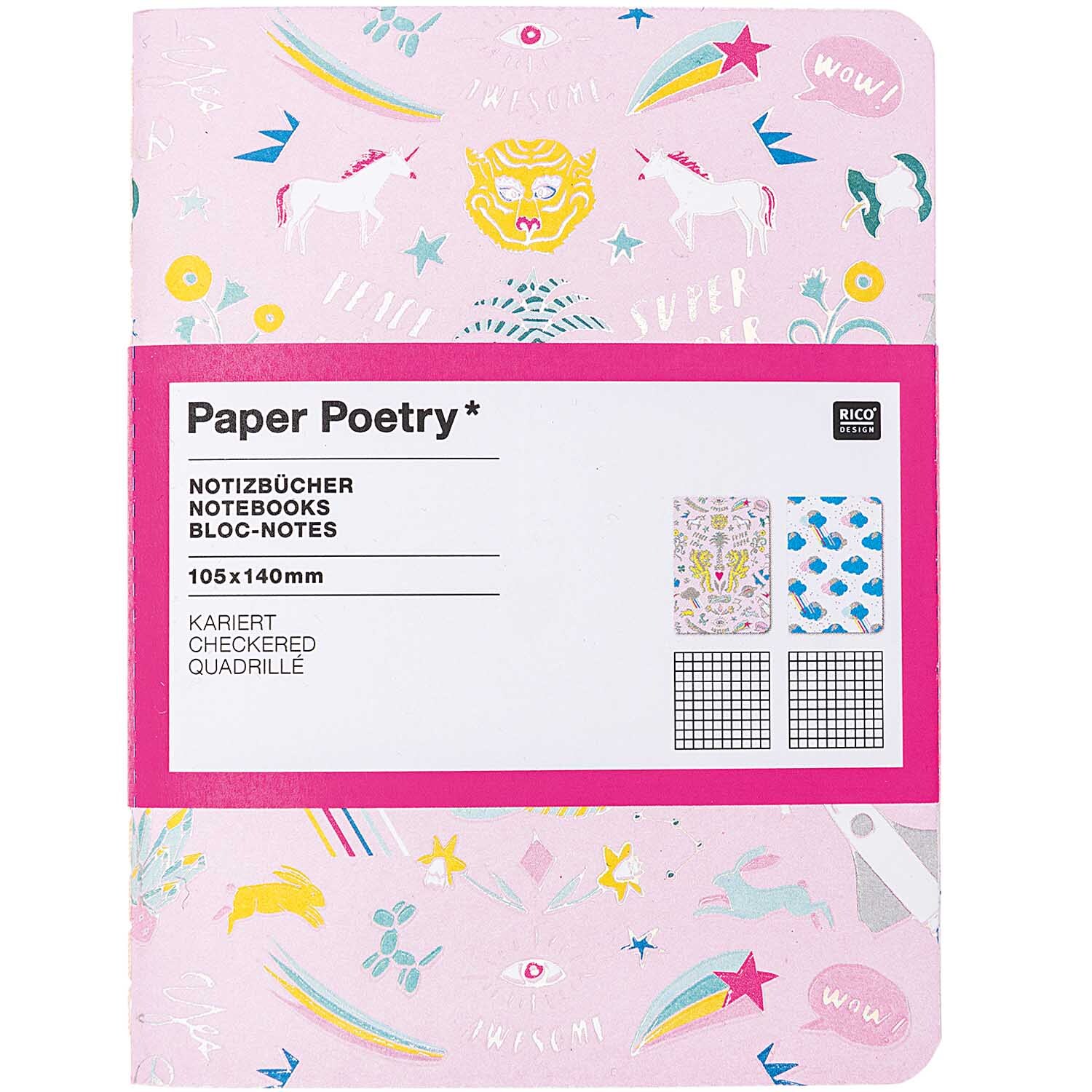Paper Poetry notebooks Wonderland A6 40 pages 2 pieces from Rico Design