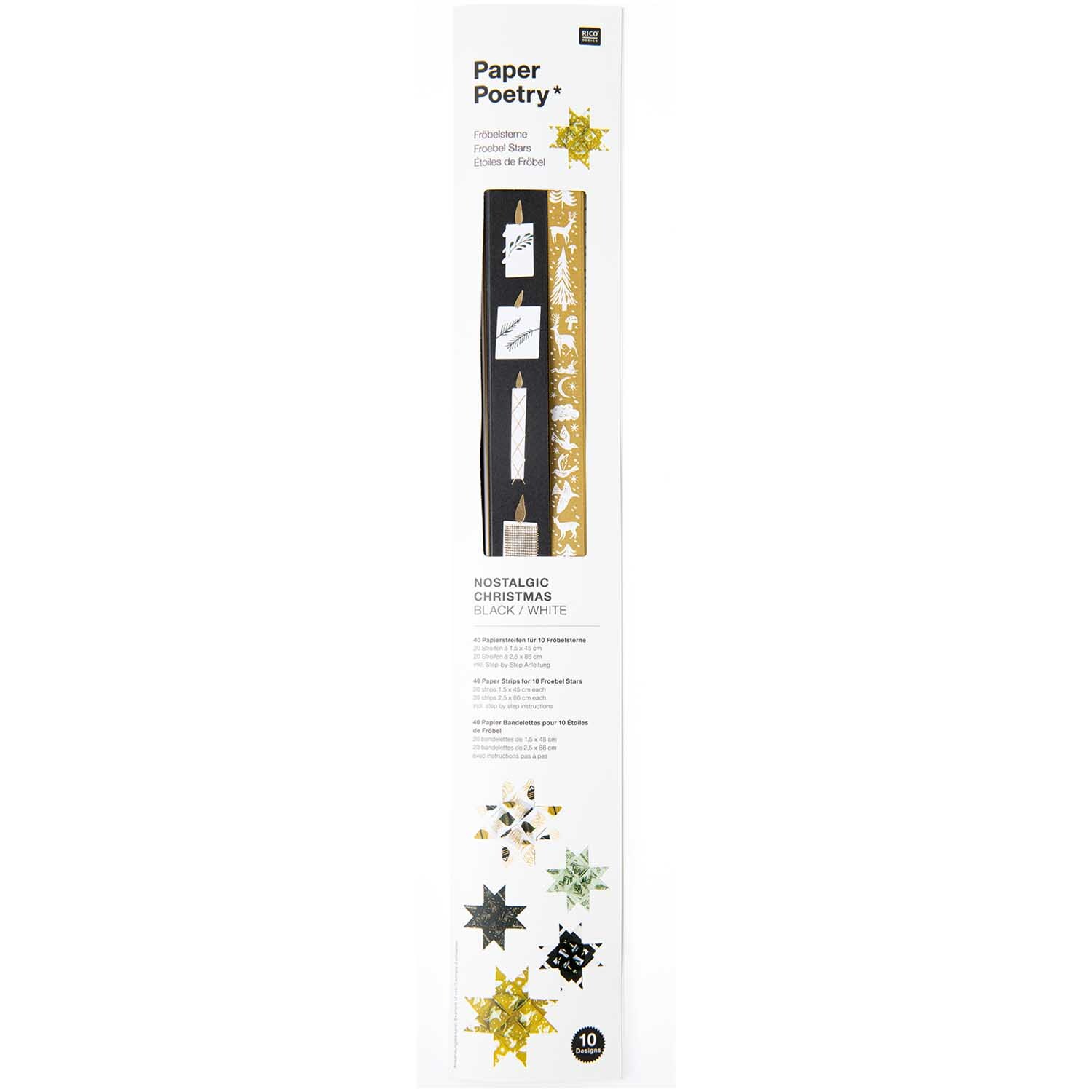 Paper Poetry Nostalgic Christmas strips black 40 pieces from Rico Design
