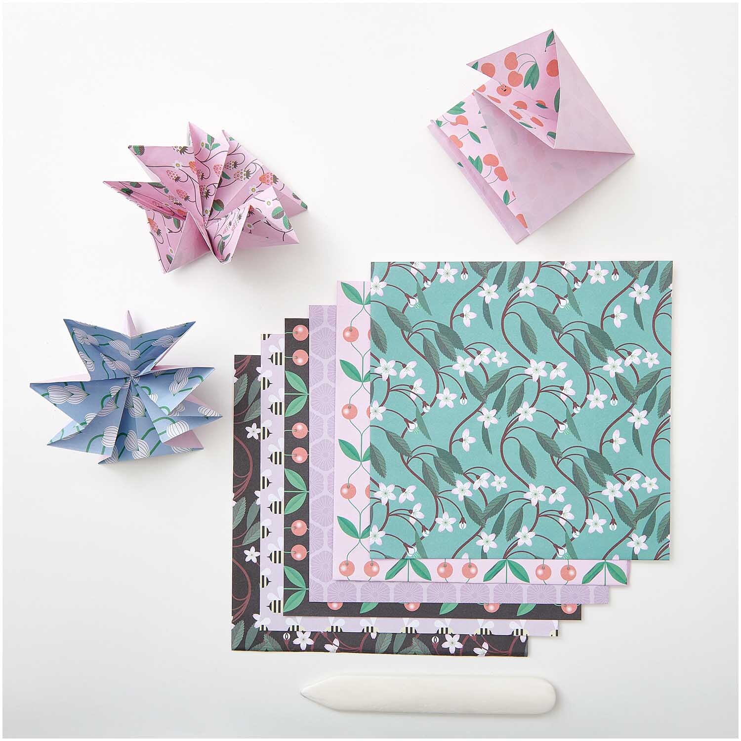 Paper Poetry Origami Just Bees + Fruits + Flowers 15x15cm 50 Blatt von Rico Design