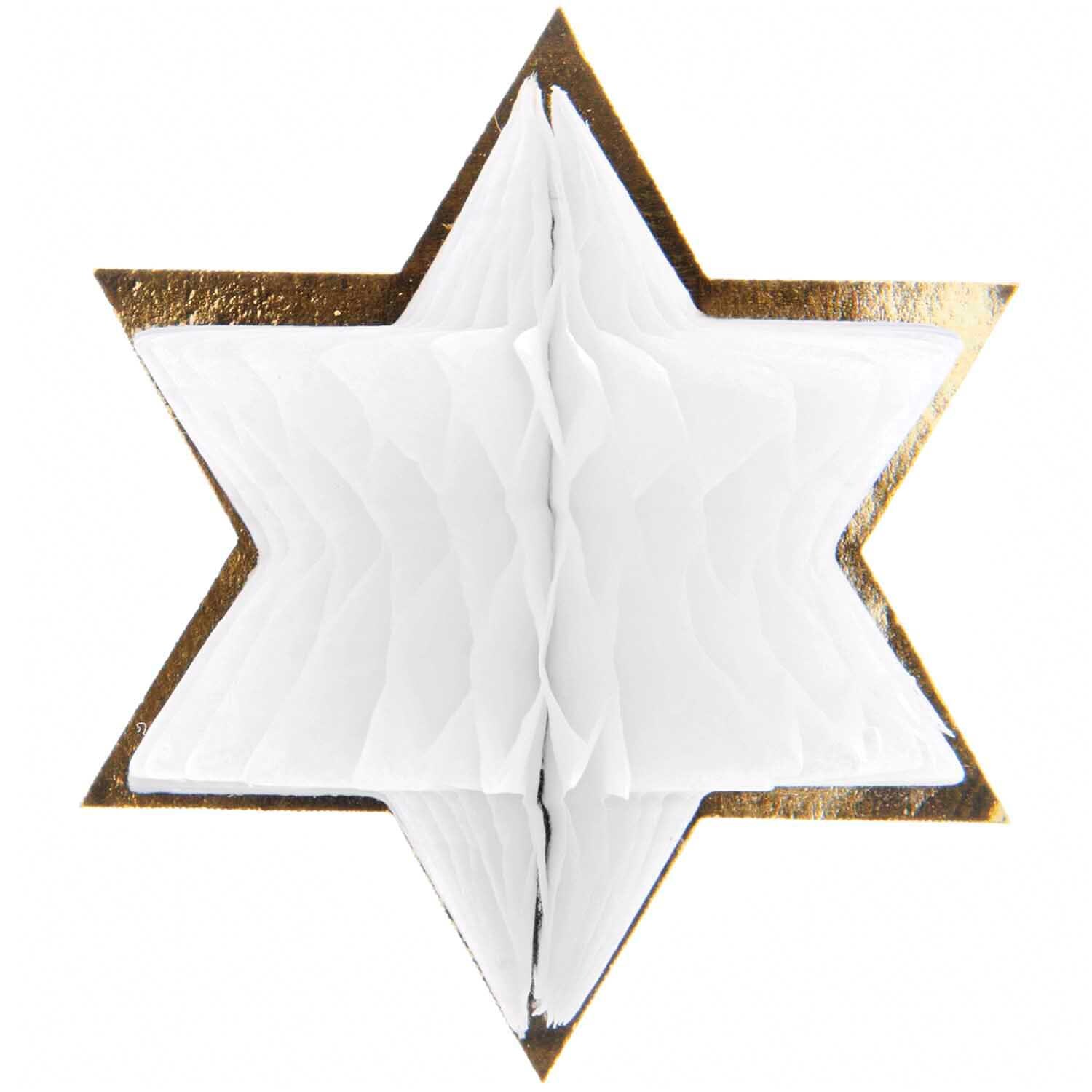 Paper Poetry Wabenpapiersticker in Sternform, dekorativ mit goldenen Akzenten von Rico Design.