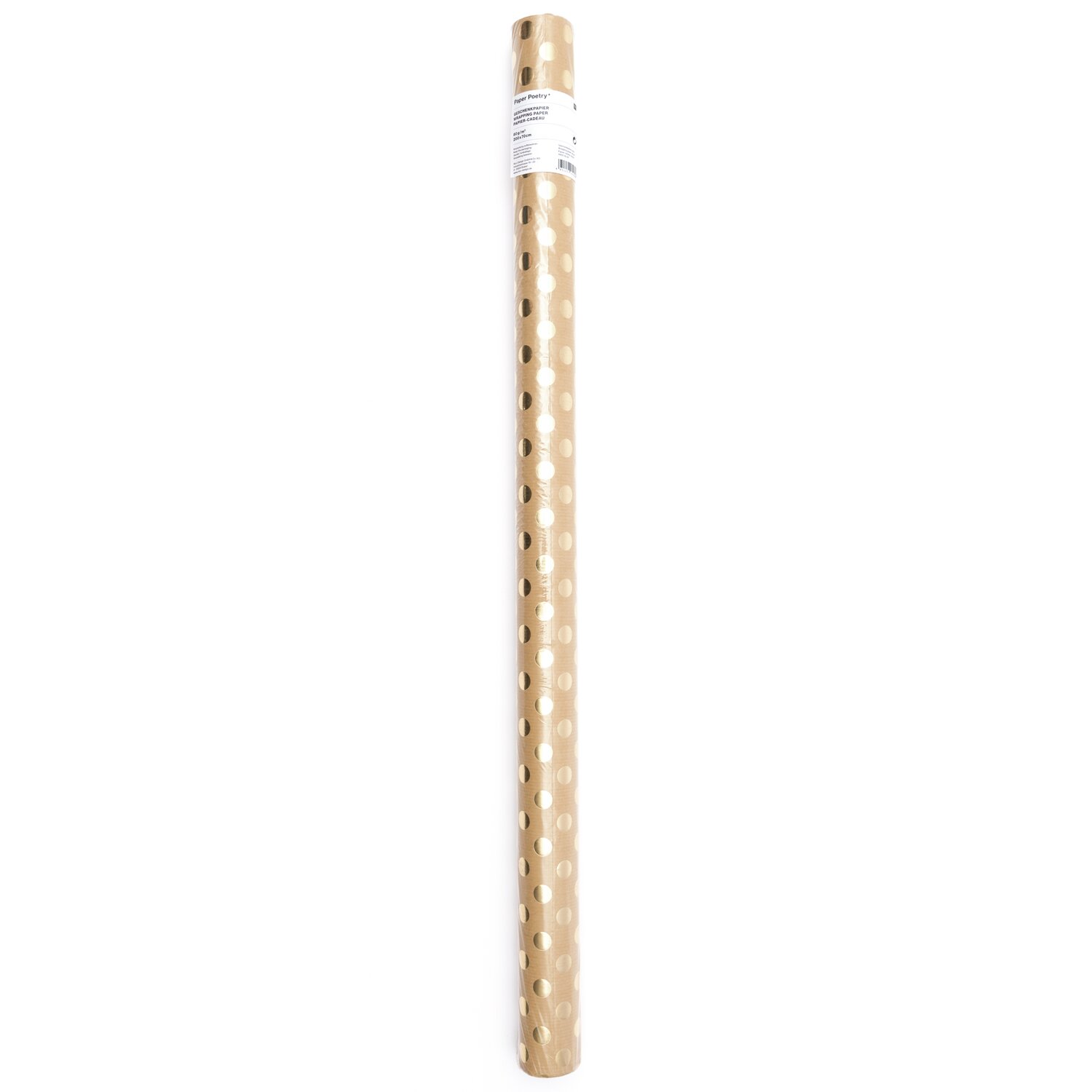 Paper Poetry Geschenkpapier Punkte natur-gold 70cm 2m Hot Foil von Rico Design