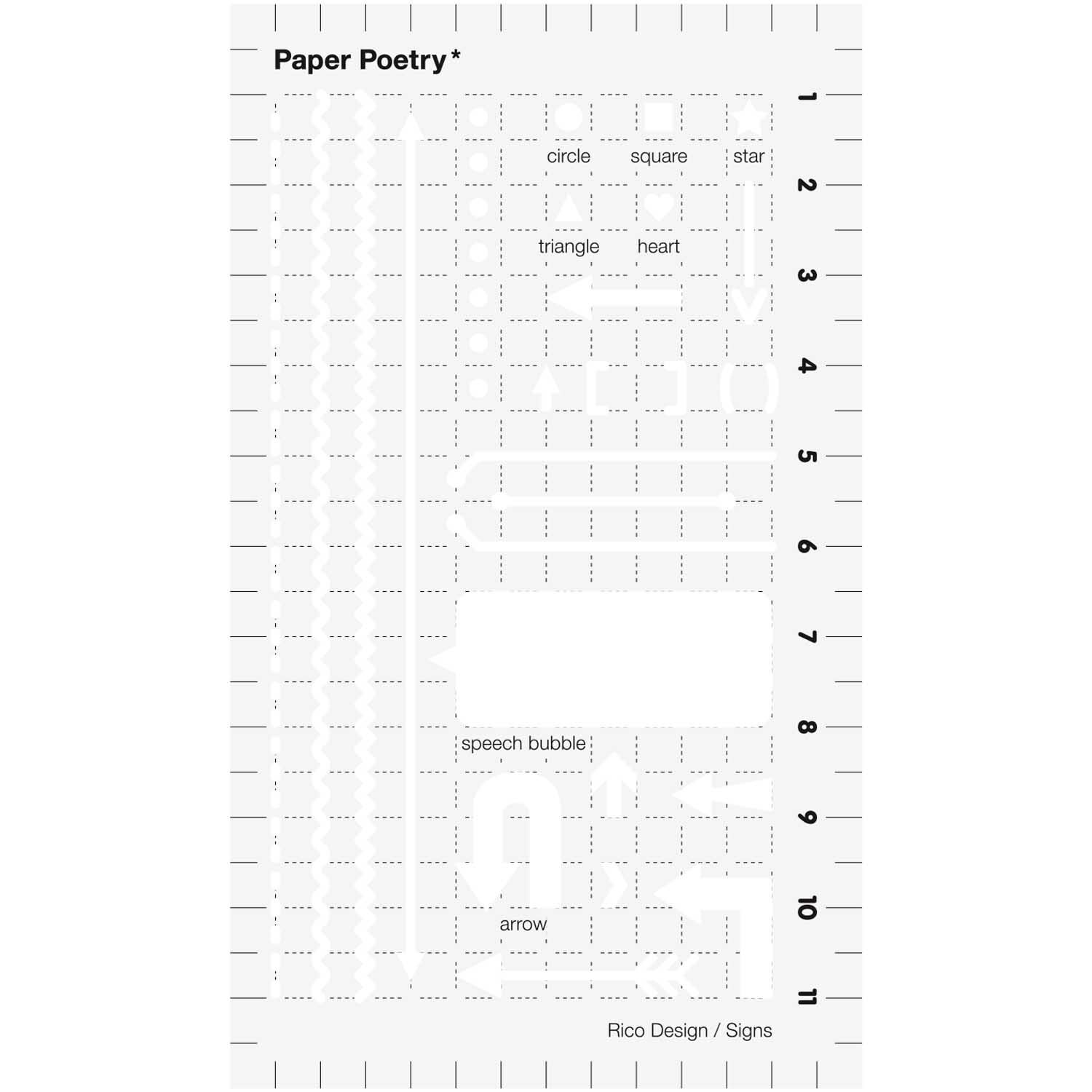 Paper Poetry Bullet Diary Schablone Pfeile 7x12cm von Rico Design