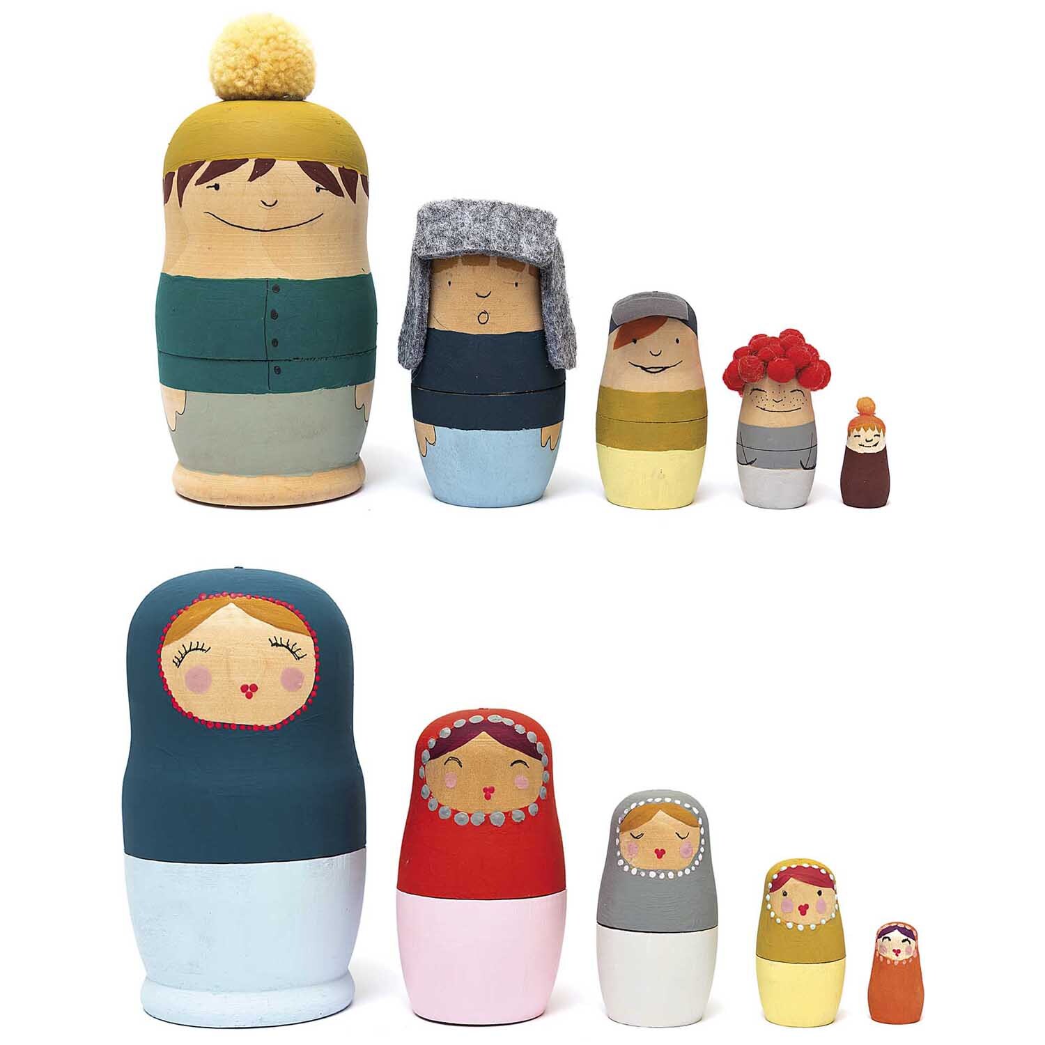 Matroschka Puppenrohlinge 5 Stück von Rico Design Matroschka Puppenrohlinge 5 Stück in verschiedenen Farben und Designs, ideal für kreative Bastelprojekte.