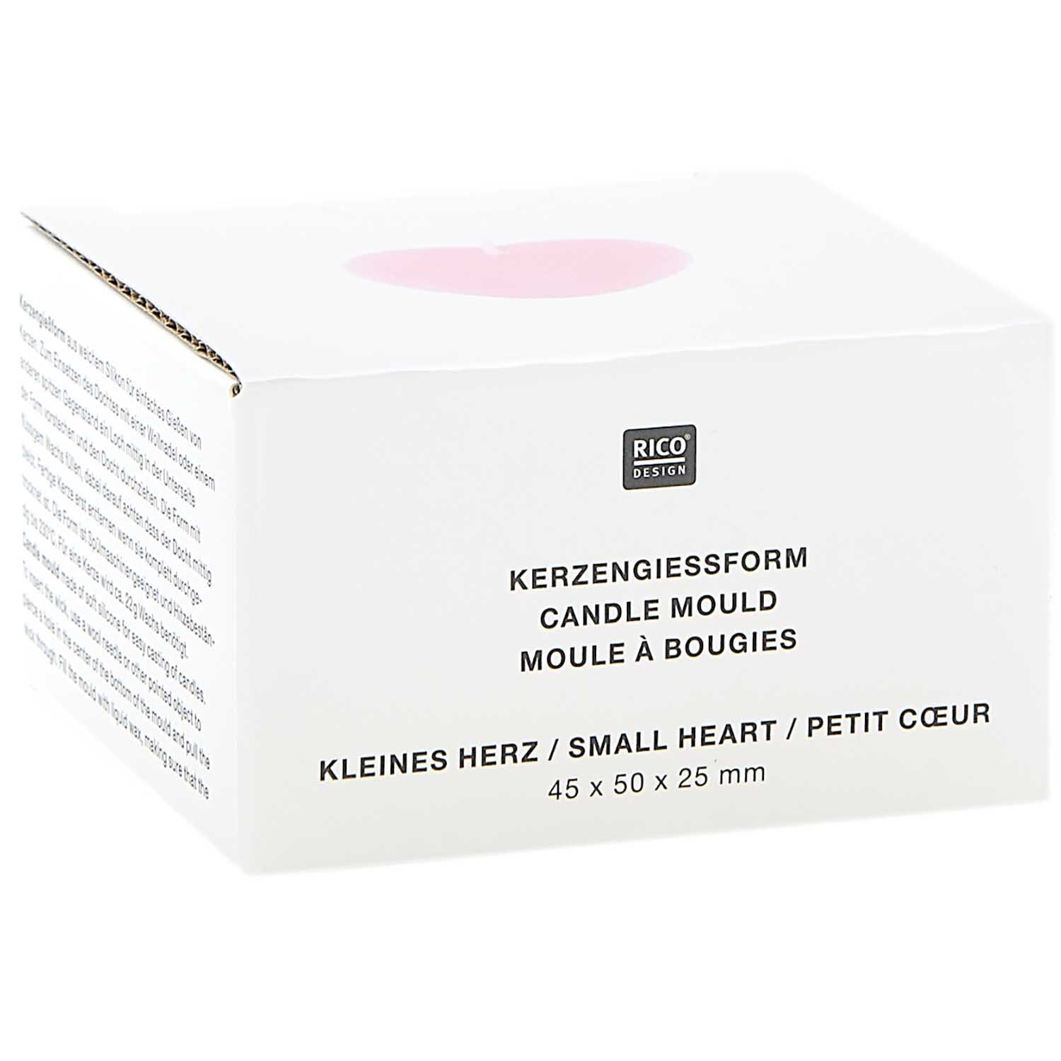 Kerzengießform kleines Herz 60x56x33mm von Rico Design