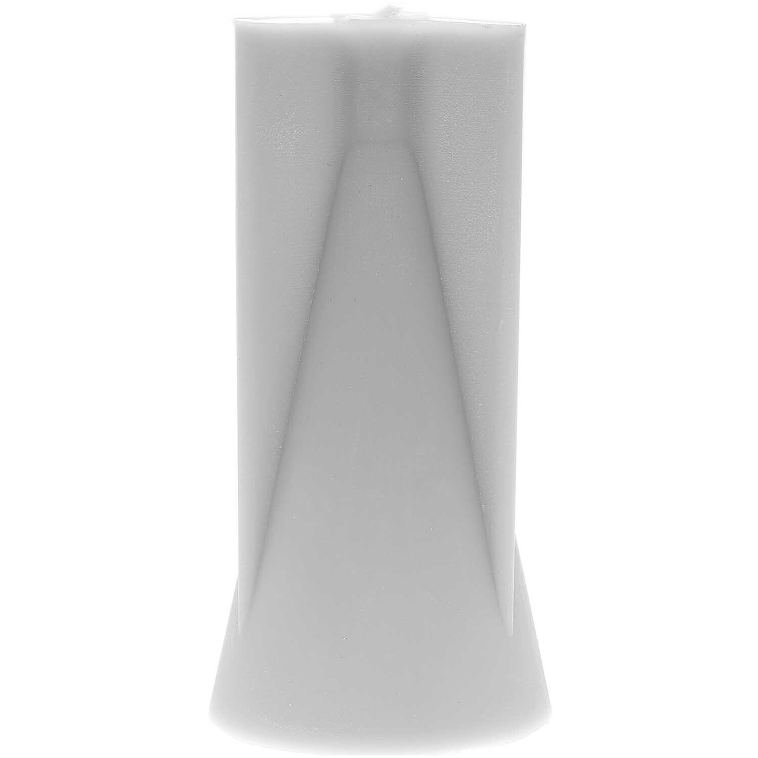 Kerzengießform Kegel 75x75x150mm von Rico Design, zeigt eine weiße, konische Form für kreative Kerzenprojekte.