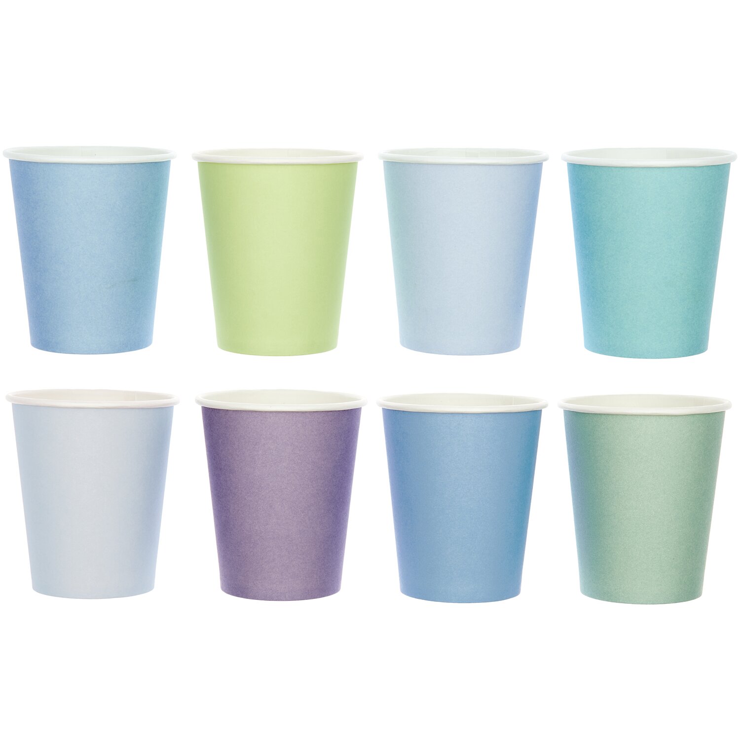 Pappbecher Mix Ozean, 250ml, 8 Stück, in verschiedenen Blau- und Grüntönen von Rico Design.