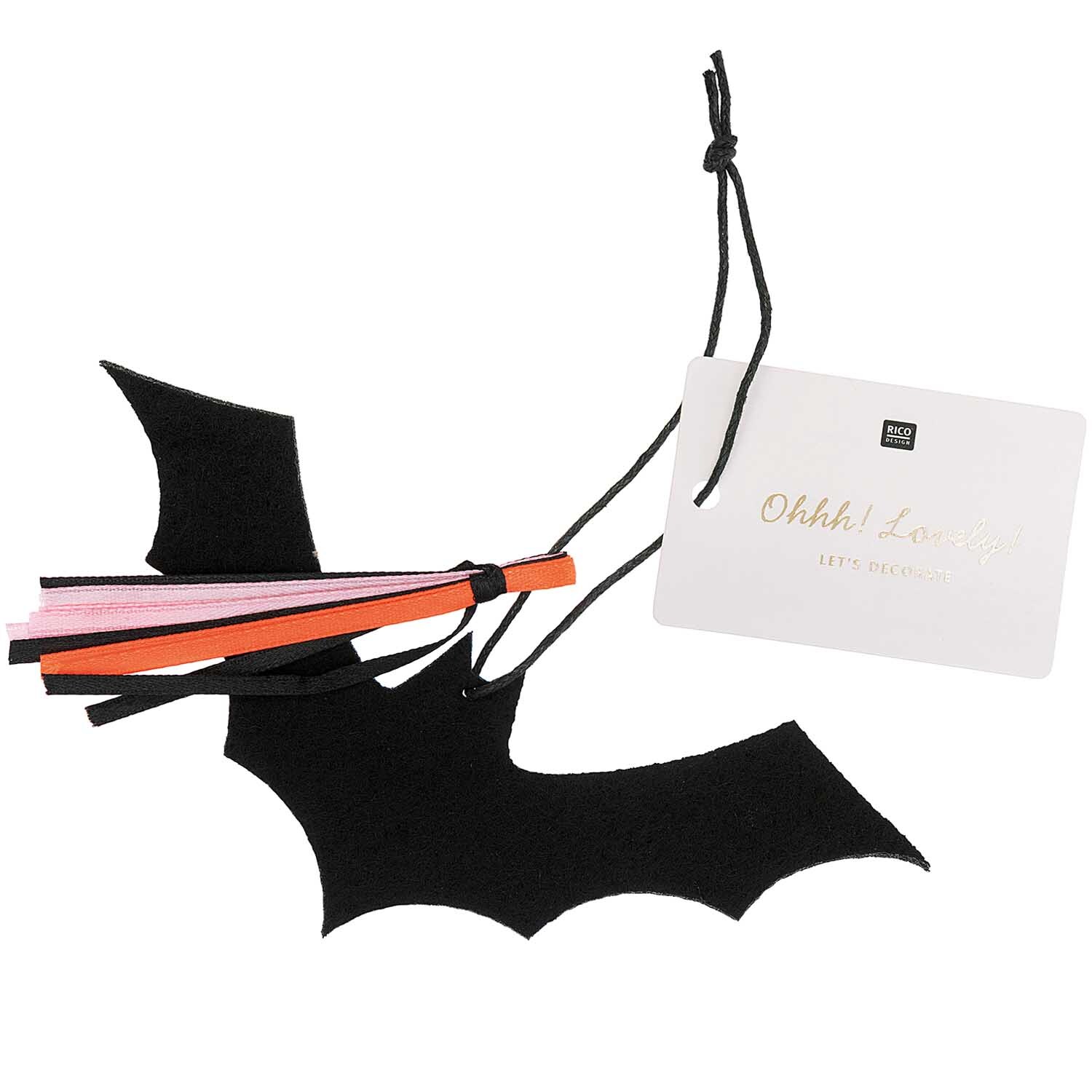 Filzhänger Fledermaus schwarz 6,3x14,5cm von Rico Design