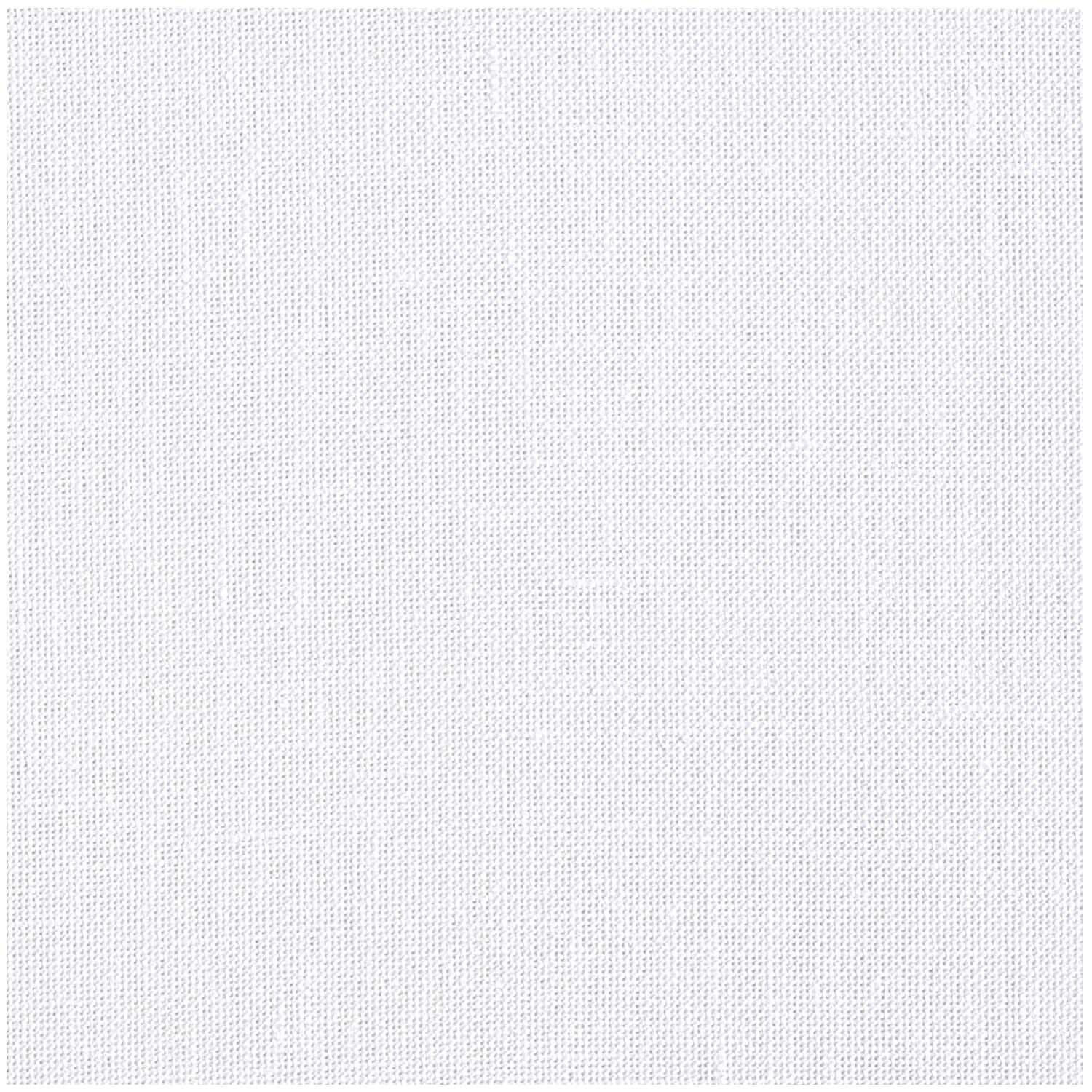Zählstoff Leinen 11-fädig von Rico Design, zeigt eine weiße, fein gewebte Textur auf 140 cm Breite. Ideal für Handarbeiten.