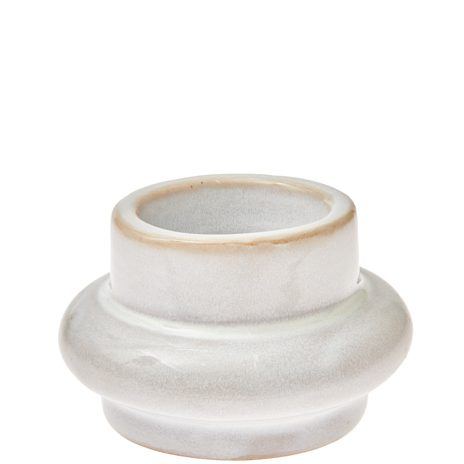 Porzellan Kerzenhalter Altweiß, Ø8x5cm, elegantes Design, ideal für stilvolle Dekorationen.