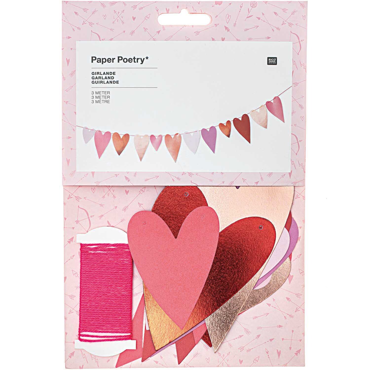 Paper Poetry Girlande It must be love Herzen 3m von Rico Design