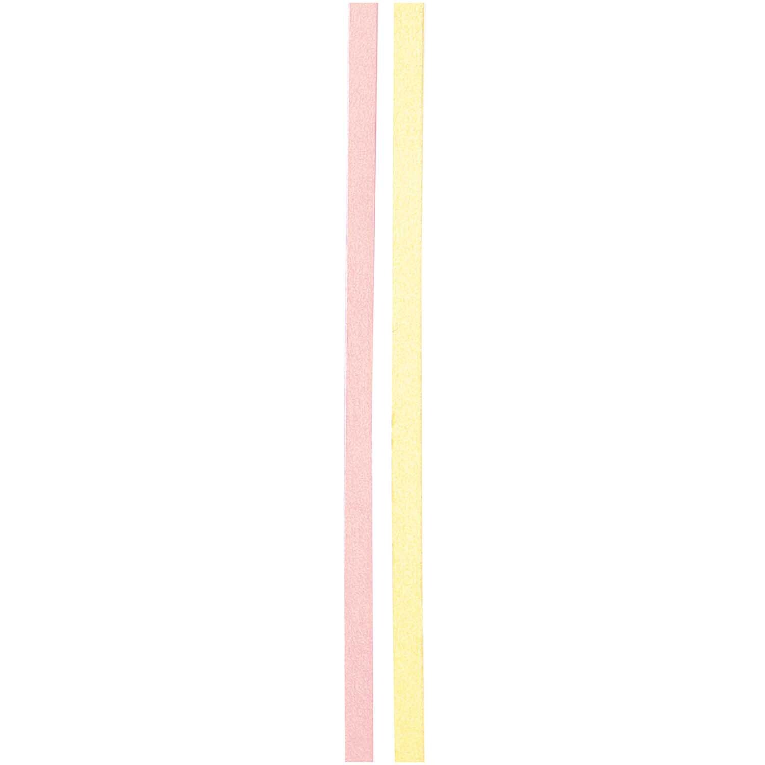 Paper Poetry Tapes uni 5mm 10m 2 Stück Farbe Hellgelb-Rosa von Rico Design Paper Poetry Tapes uni 5mm 10m 2 Stück von Rico Design in Hellgelb und Rosa auf schwarzem Hintergrund.