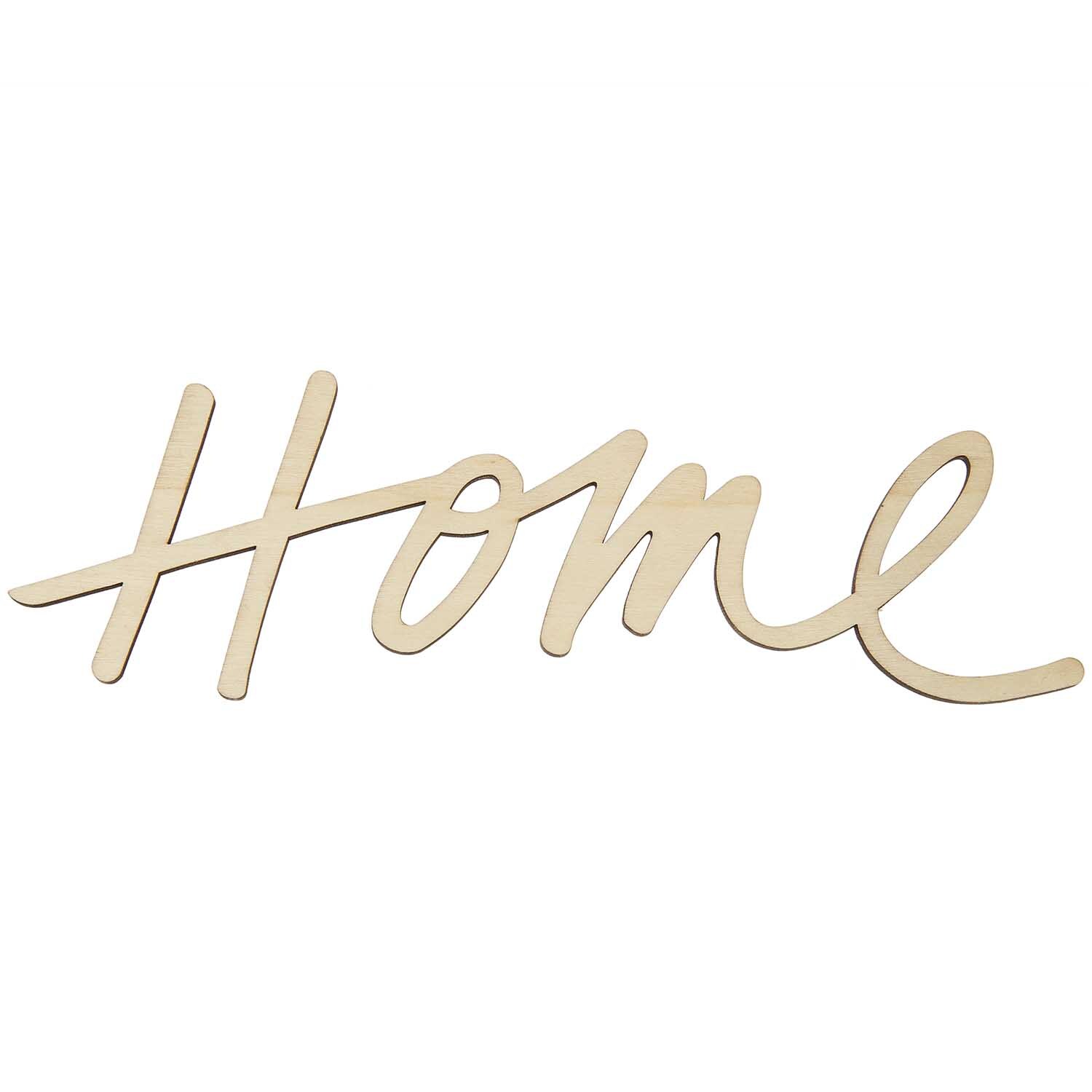 Holzschriftzug magnetisch "Home" 28x9cm von Rico Design, in eleganter Schreibschrift, ideal für Dekorationen.