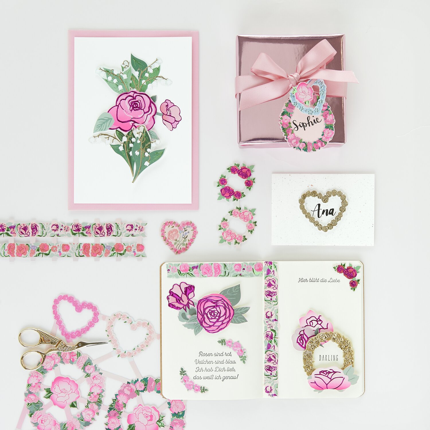 Paper Poetry Glanzbilder Herzen klein 1 Blatt von Rico Design Paper Poetry Glanzbilder Rosen: Kreative Bastelideen mit rosa Rosenmotiven, Karten und Dekorationen. Ideal für DIY-Projekte und Geschenke.