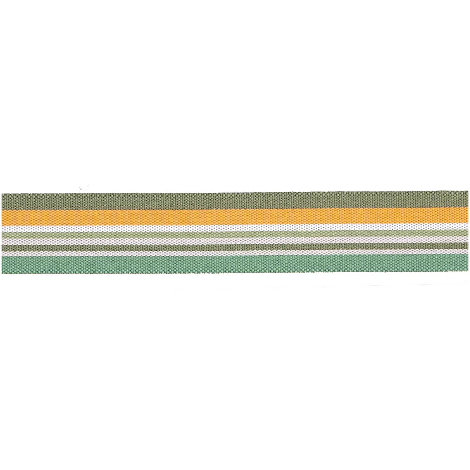 Webband Multi Streifen Neon Orange/Bunt von Rico Design zeigt bunte Streifen in 25mm Breite.