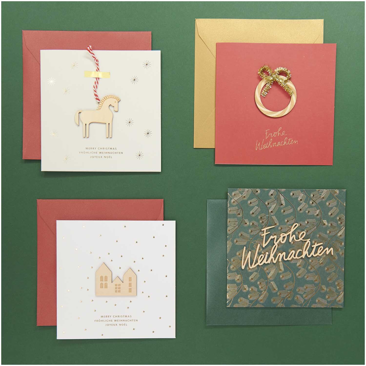 Paper Poetry Grußkarte Frohe Weihnachten Rot 14x14cm von Rico Design