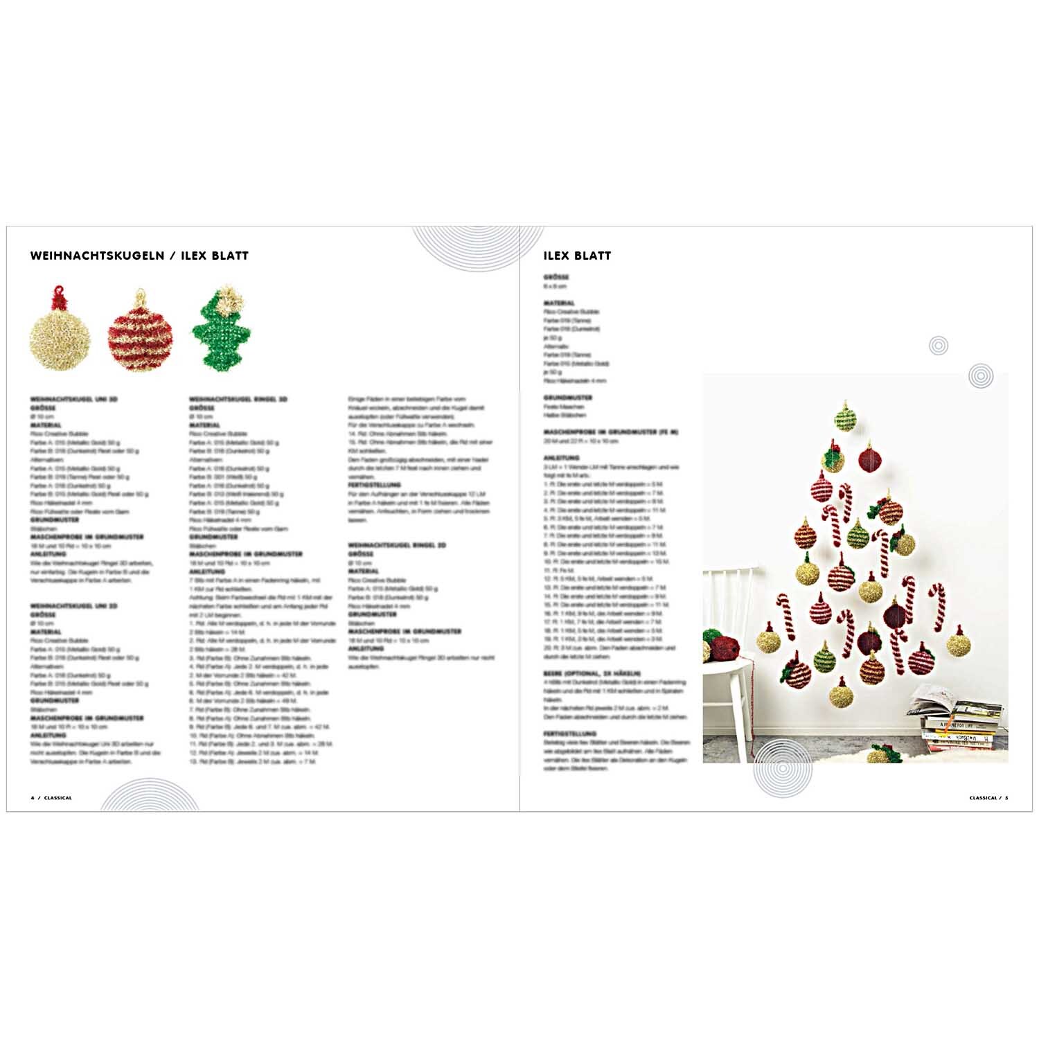 Creative Bubble - Classical X-MAS: Wanddekoration mit bunten Weihnachtskugeln in Baumform von Rico Design.