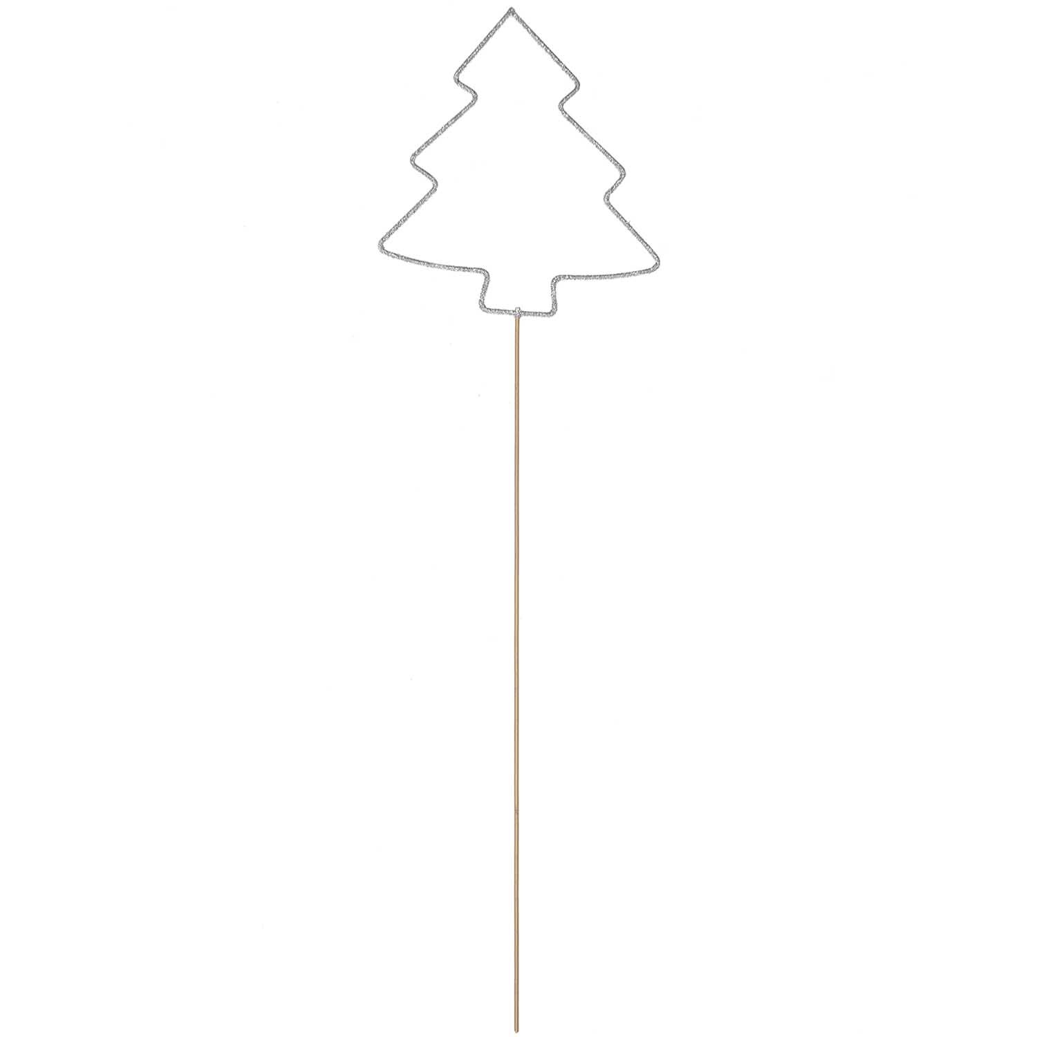 Metallpicker Tannenbaum in Glitter-Silber von Rico Design, ideal für festliche Dekorationen.