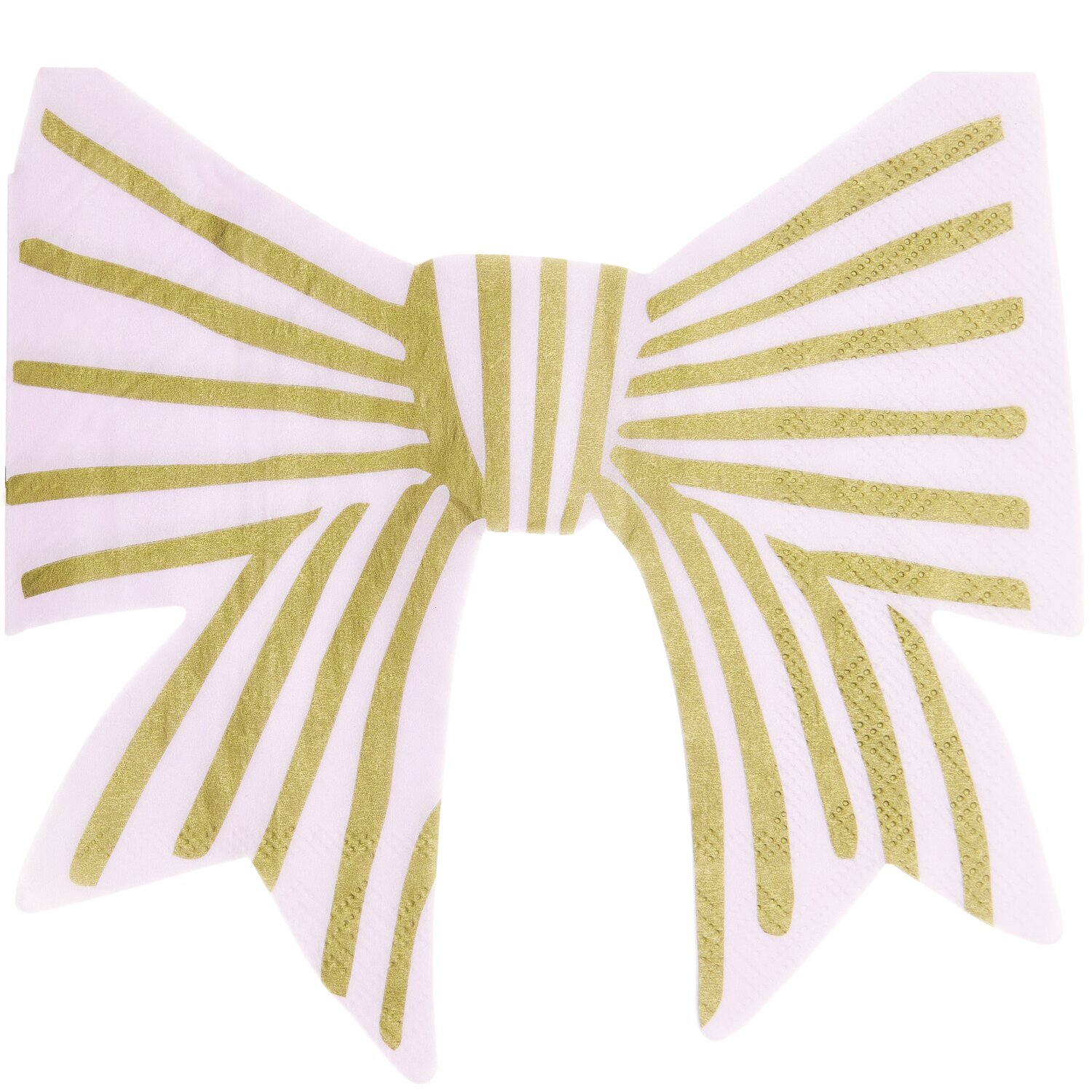 Servietten Schleife Streifen Rosa: Rosa Serviette mit goldenen Streifen, 31,5x30cm, 20 Stück.