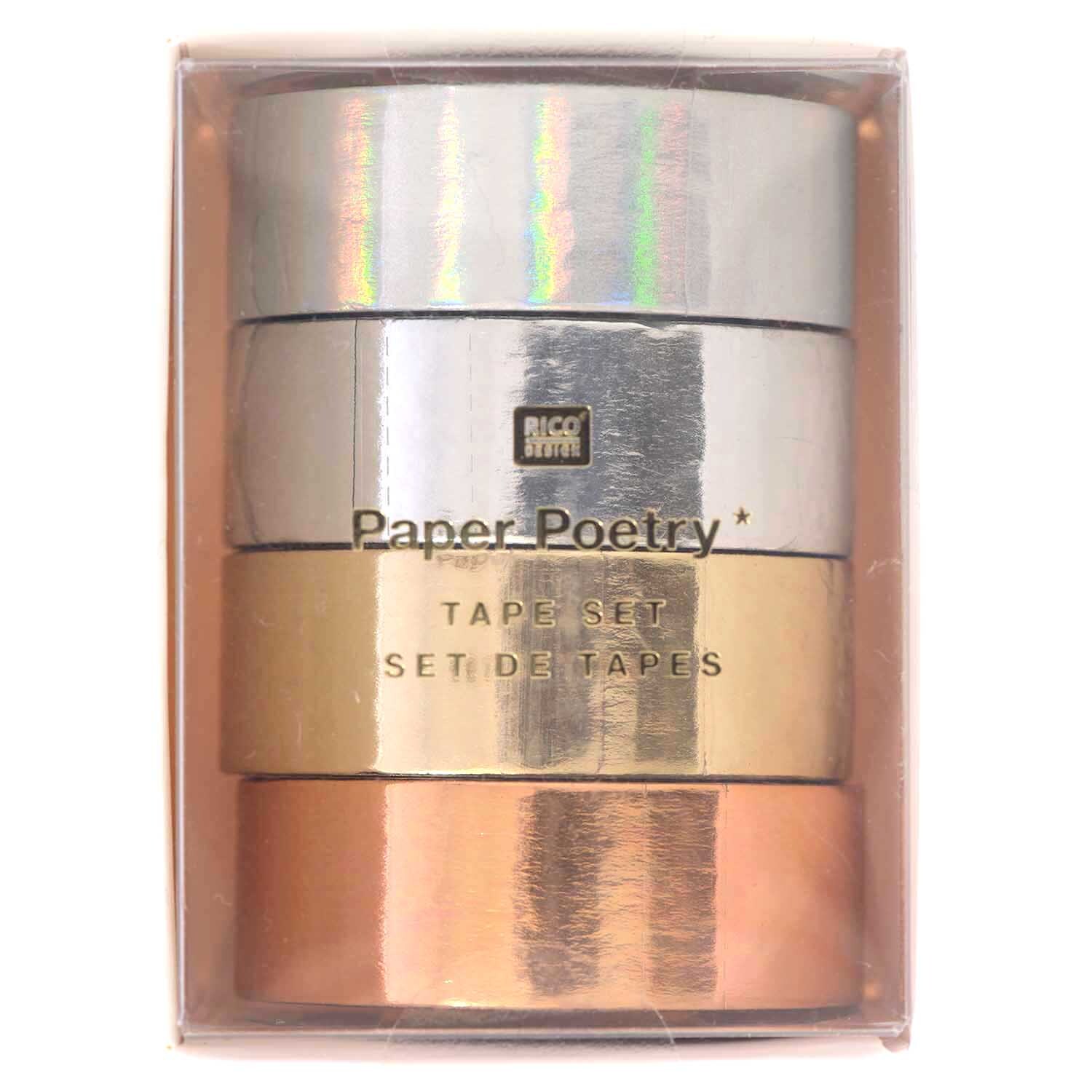 Paper Poetry Tape Set Metallic 15mm 5m 4 Stück von Rico Design
