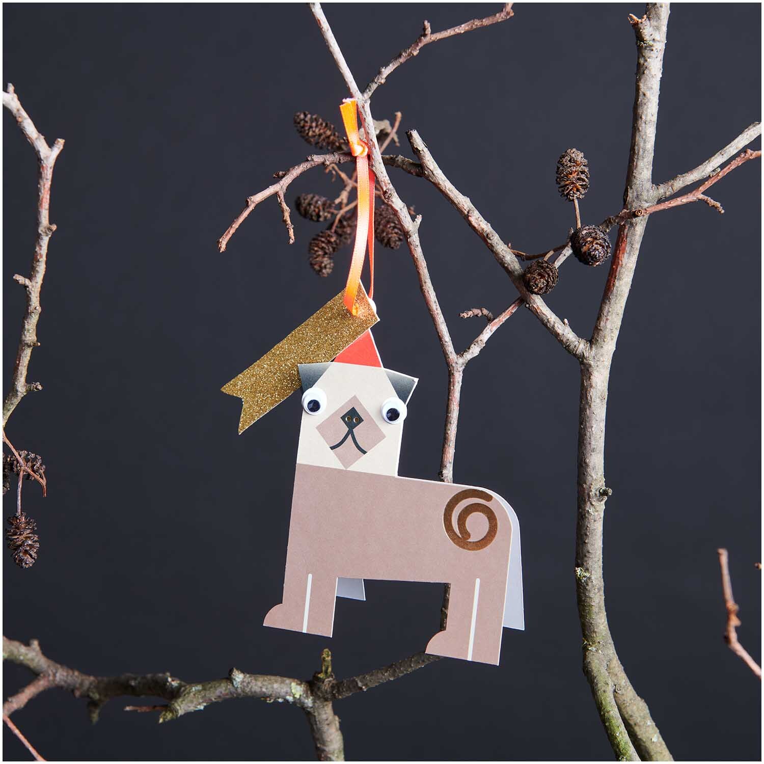 Paper Poetry Kärtchen mit Wackelaugen Mops A7/C7 von Rico Design
