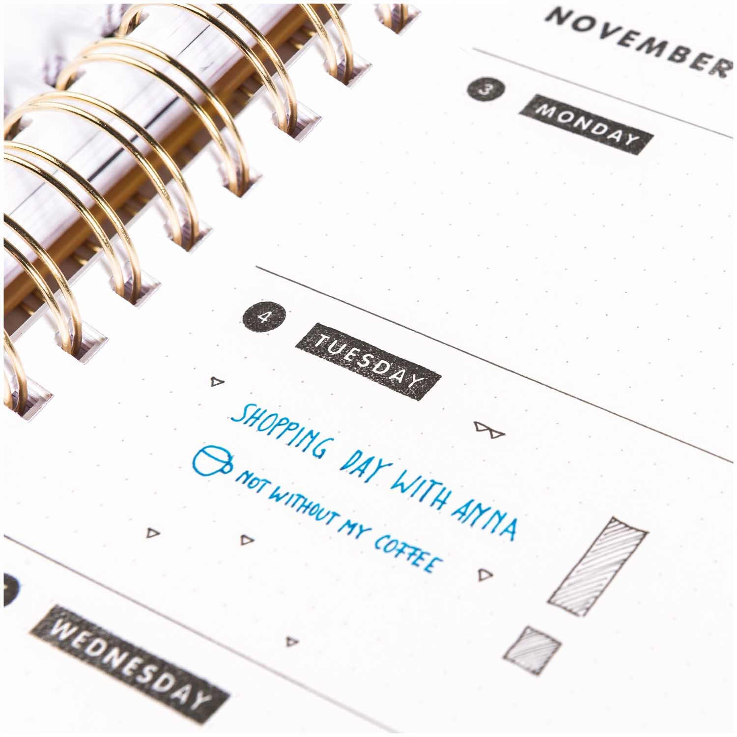 Paper Poetry Silikonstempel-Set Bullet Diary Kalender Druckschrift von Rico Design Paper Poetry Silikonstempel-Set für Bullet Journals zeigt einen Kalender mit handschriftlichen Notizen. Perfekt für kreative Planer.