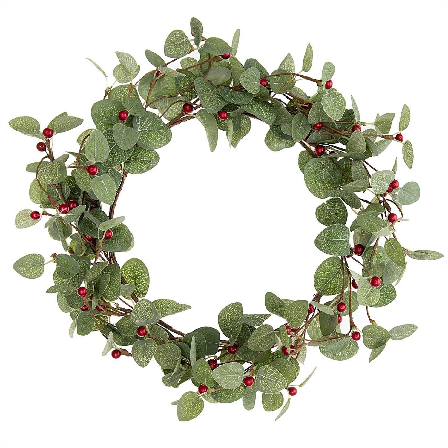 Eukalyptuskranz mit Beeren rot-grün Ø25,5cm von Rico Design