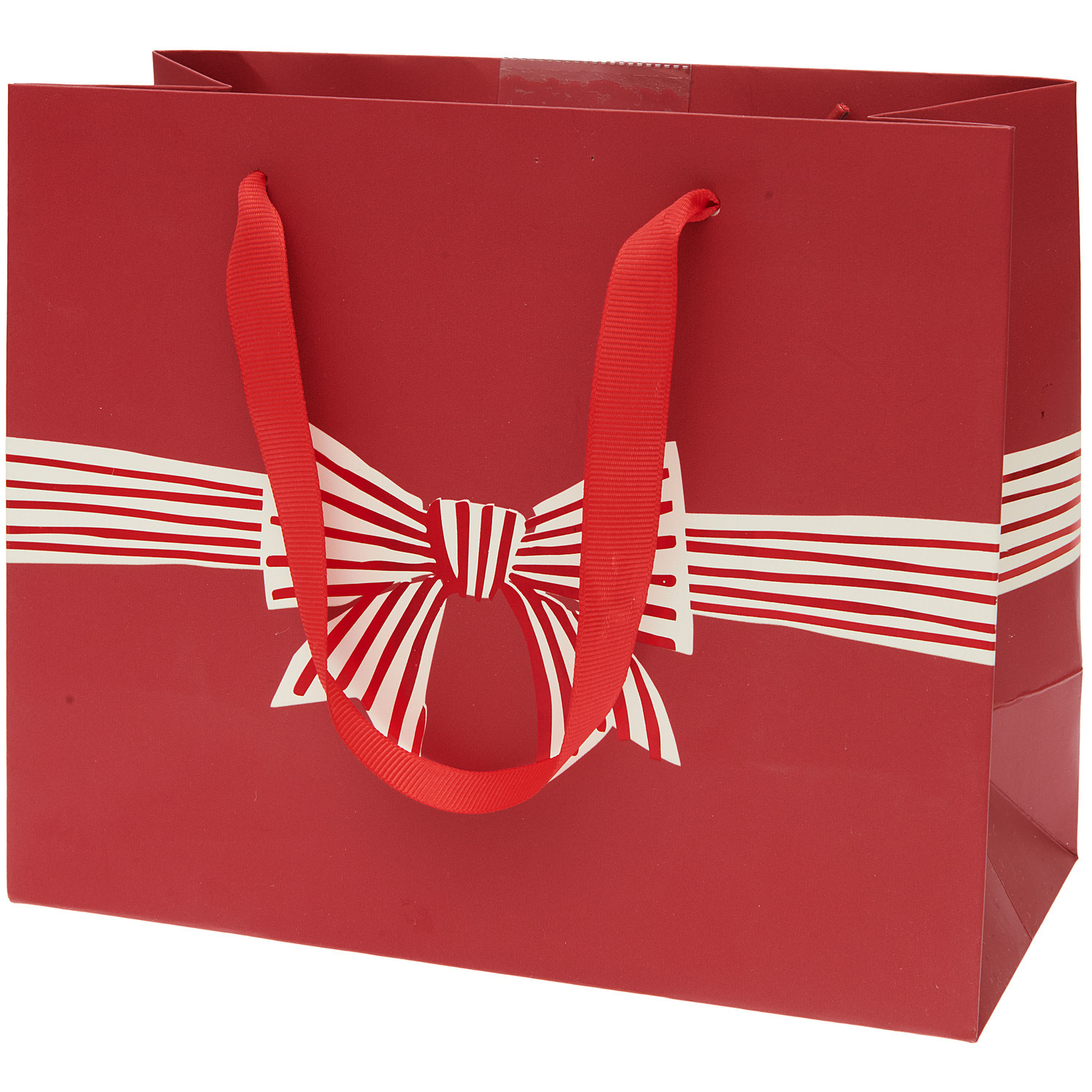 Geschenktüte Schleife S mit dekorativer Schleife, dunkelrot, 22x18x10cm, von Rico Design.