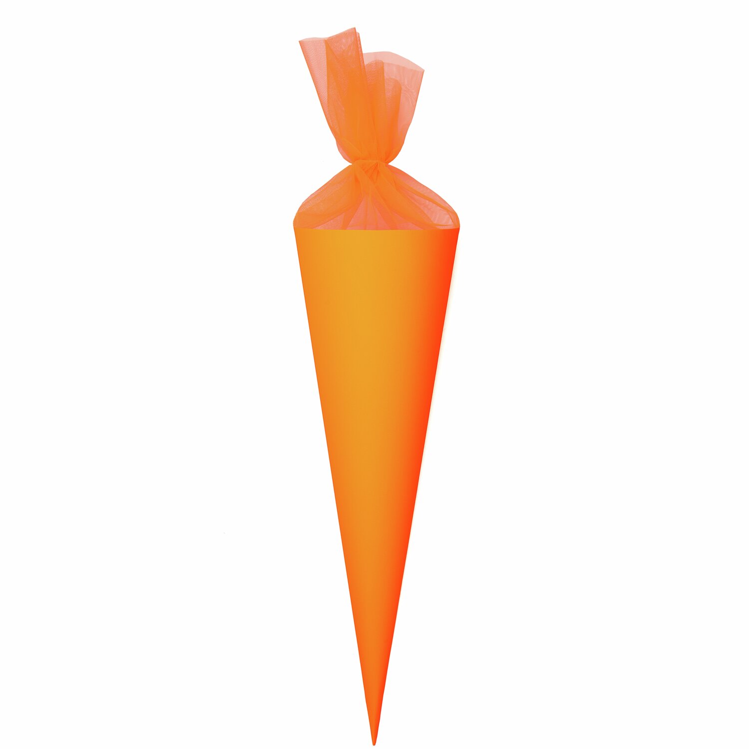 Schultüte Rohling mit Tüllverschluss Neon 70cm Farbe Neon Orange von Rico Design