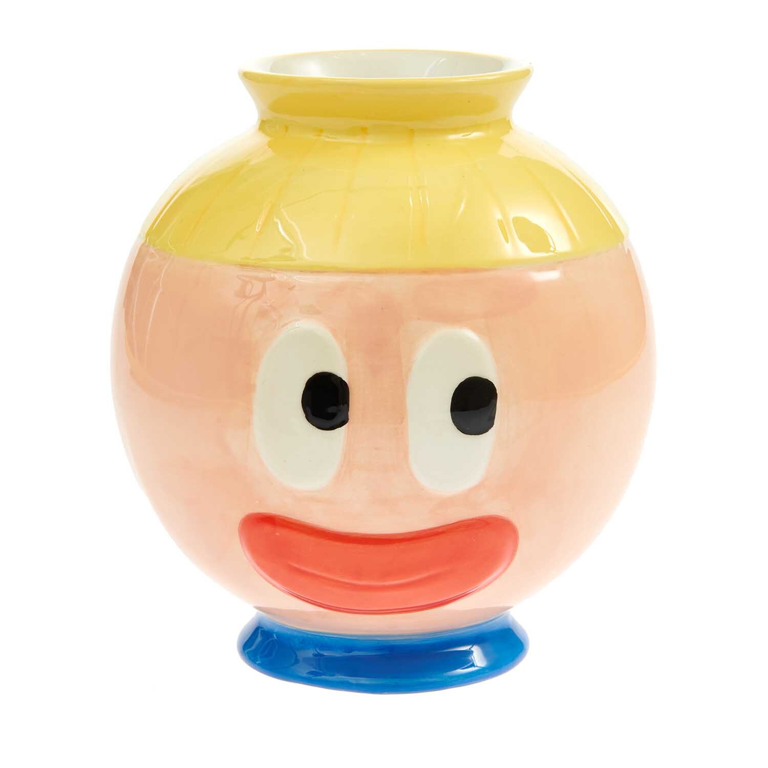 Rico Design x Redfries Keramik Vase Eye Candy Größe 16cm von Rico Design Rico Design x Redfries Keramik Vase Eye Candy mit buntem Gesichtsmotiv in Gelb, Rosa und Blau.