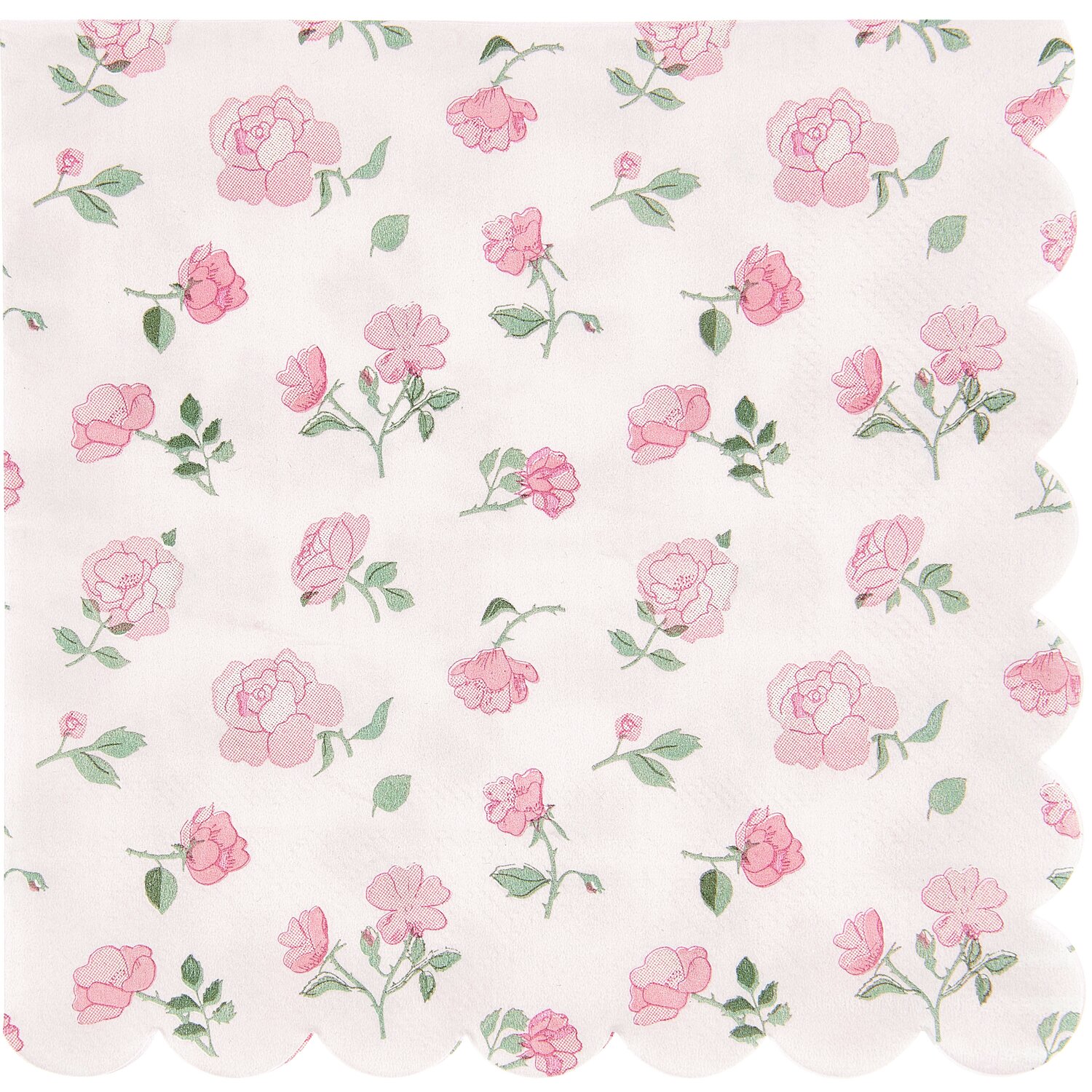 Servietten Rosen mit rosa Blumenmuster von Rico Design, 32x31,5cm, 20 Stück. Ideal für elegante Tischdekorationen.