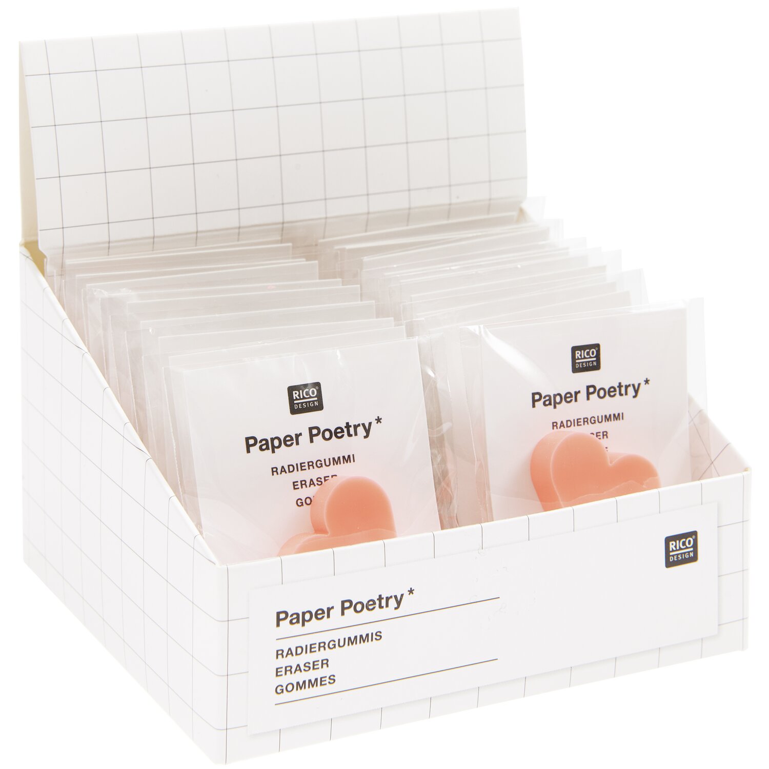 Mini-Radiergummi Herz Neonrot  2,5x2,1x0,7cm von Rico Design