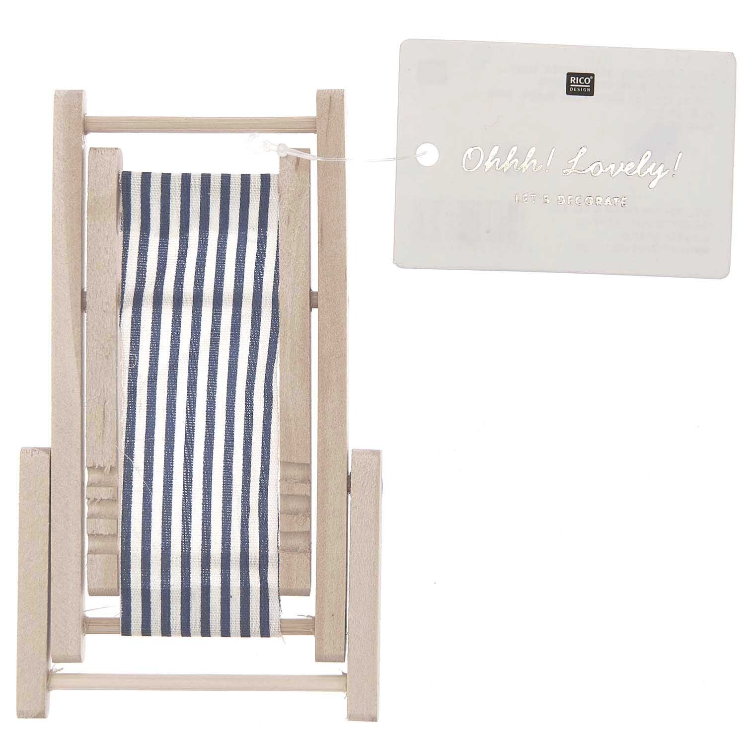 Chaise longue déco bleu-blanc from Rico Design