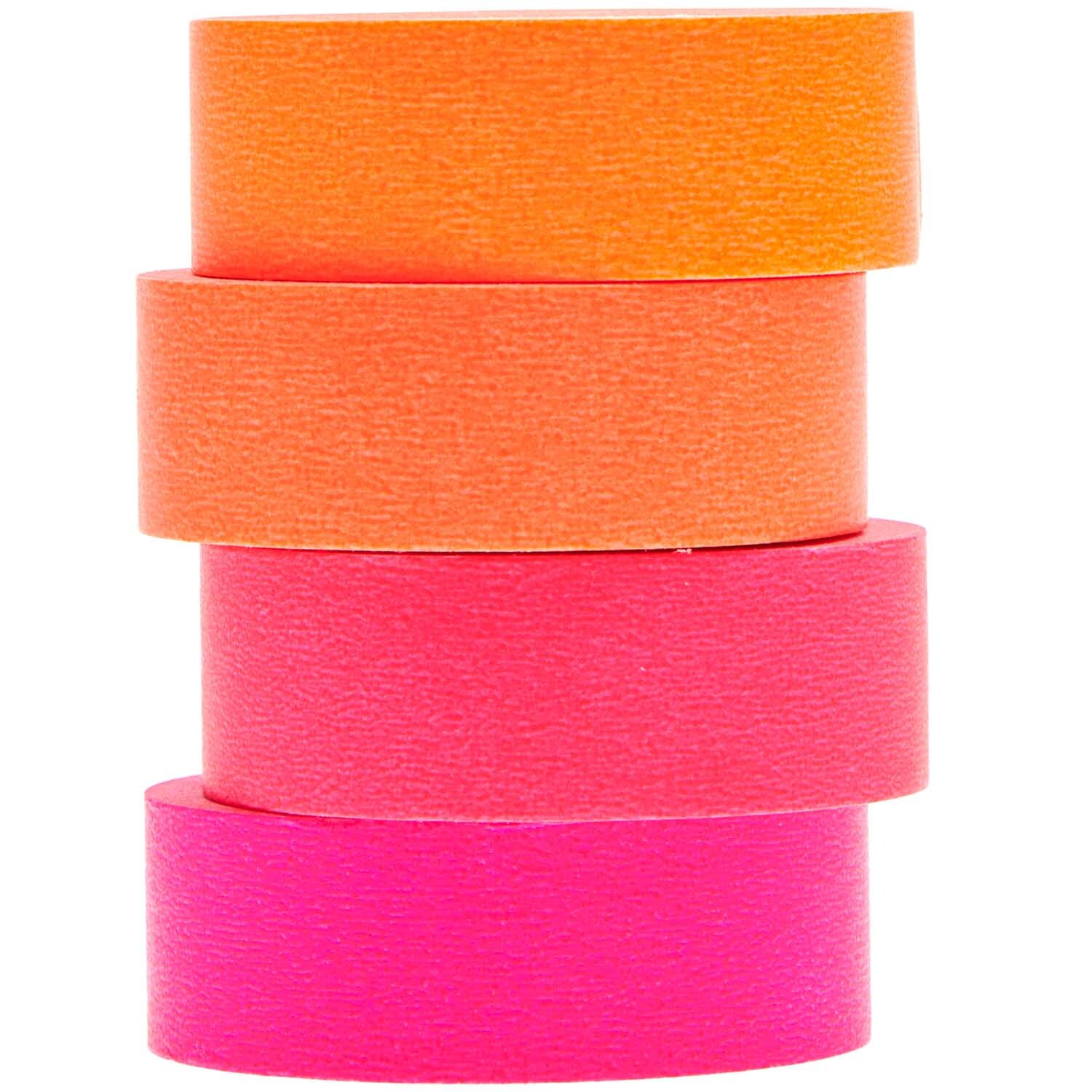 Paper Poetry Tape Set Neon Rottöne 15mm 10m, 4-teilig von Rico Design. Vier bunte Klebebänder in Neonfarben.