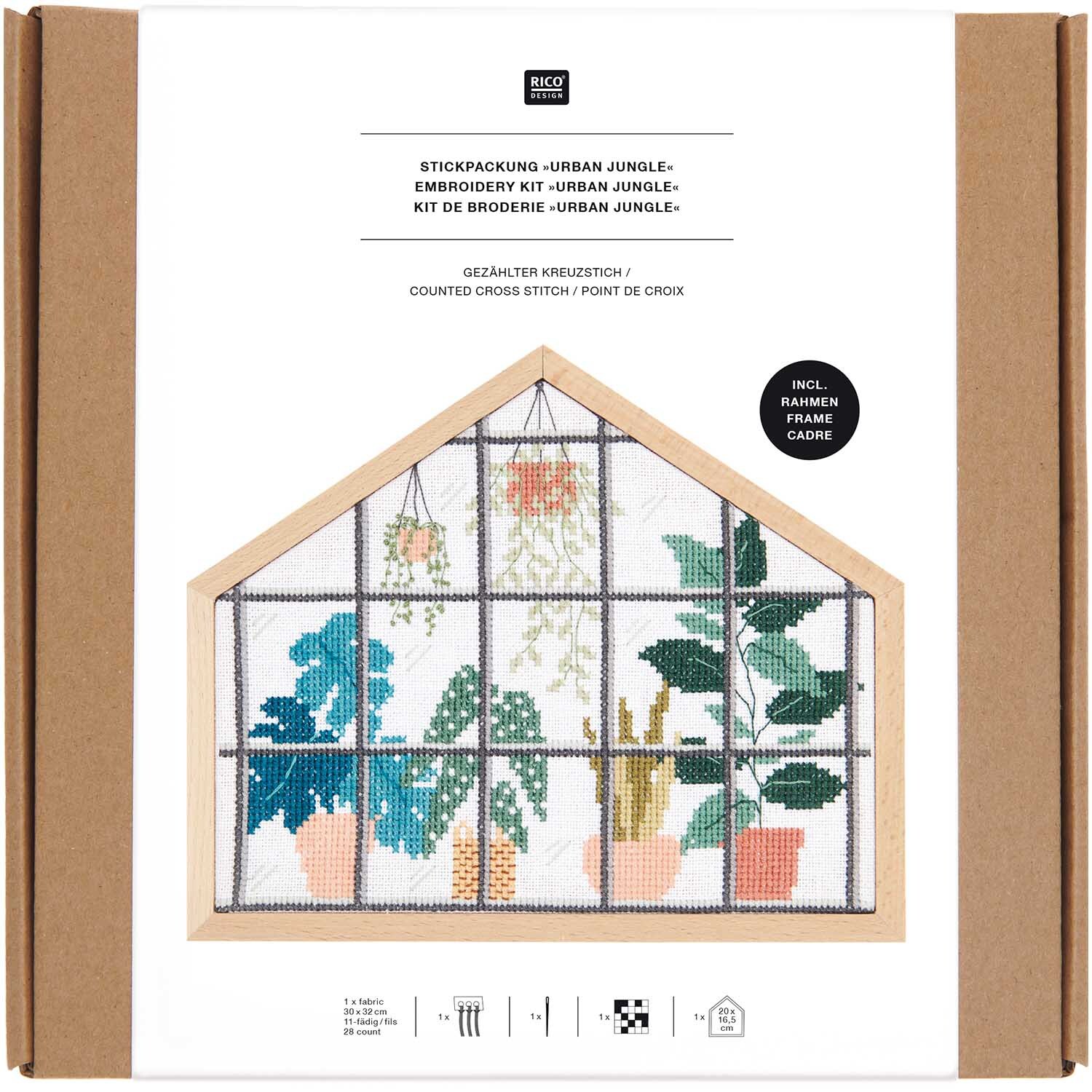 Paquet à broder Urban Jungle petit 20x16cm from Rico Design