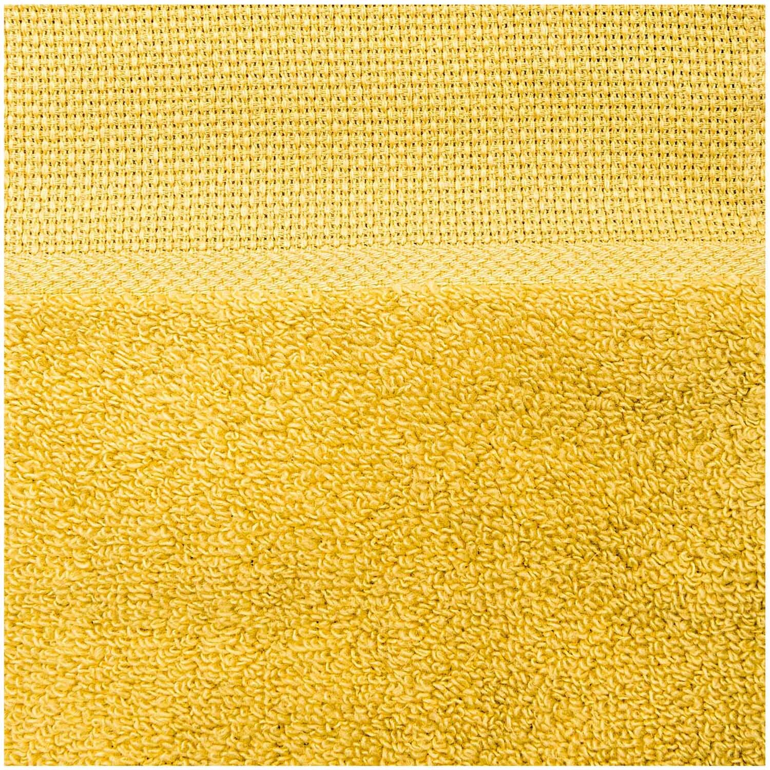 Serviette de bain 50x100cm Couleur Moutarde from Rico Design Handtuch 50x100cm in Senf von Rico Design, zeigt weiche Textur und hochwertige Verarbeitung.