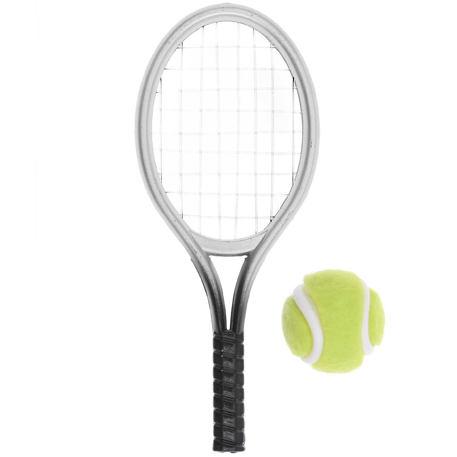 Miniatur Tennis: Ein kleiner Tennisschläger mit Ball von Rico Design, ideal für Sammler.