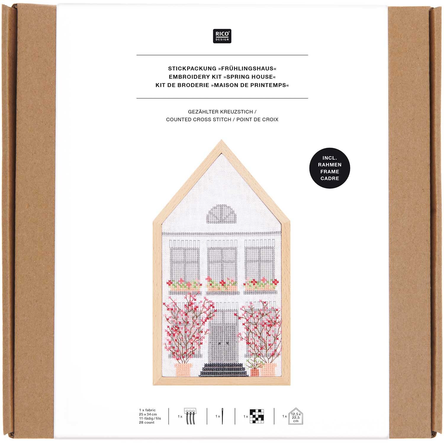 Set à broder Maison de printemps moyenne 12x22,5cm from Rico Design