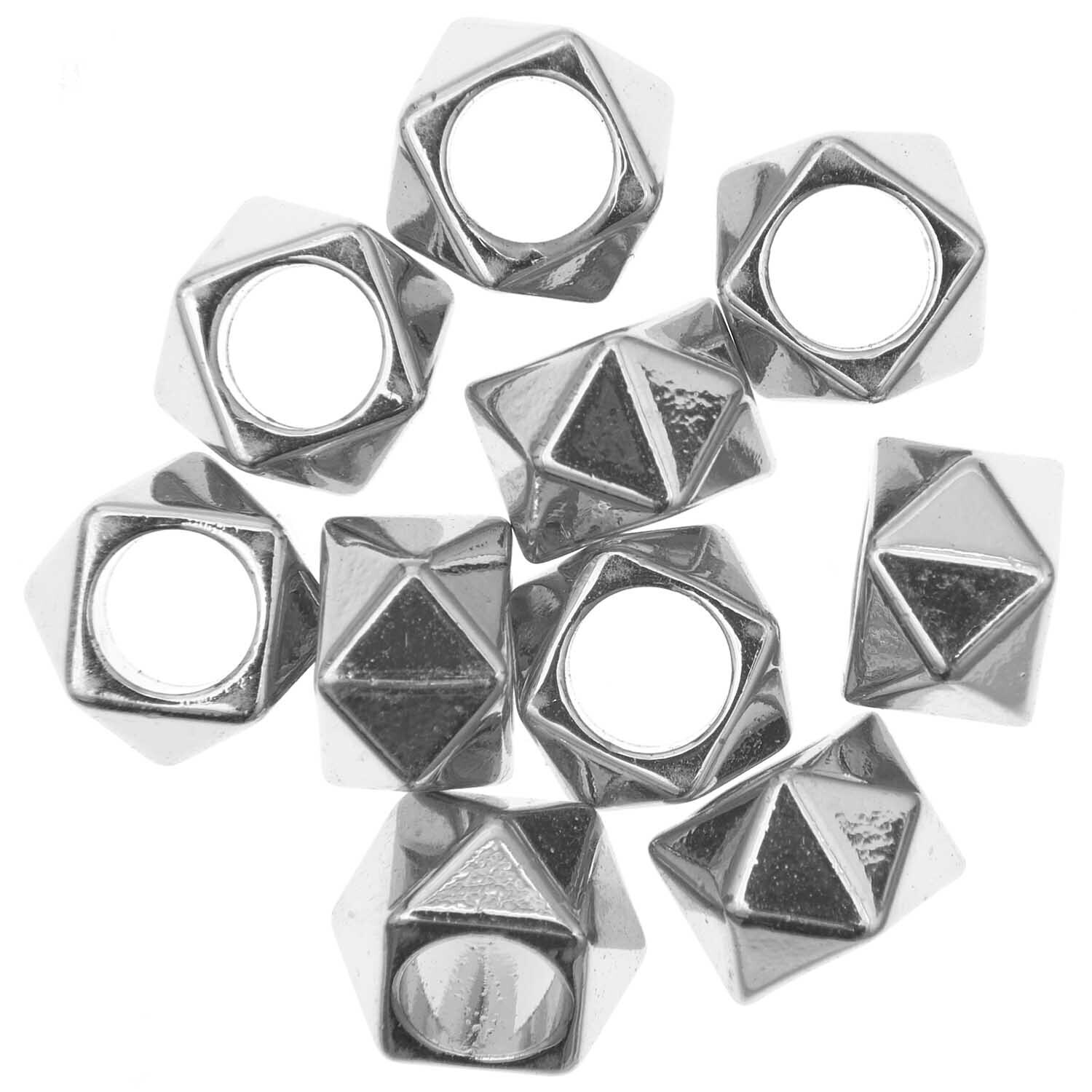 itoshii - Ponii Beads Polygone 11x7mm 10 Stück Farbe Silber von Rico Design itoshii - Ponii Beads Polygone in Silber, 11x7mm, 10 Stück. Zehn polygonale Perlen in glänzendem Silber, ideal für Schmuckdesign.
