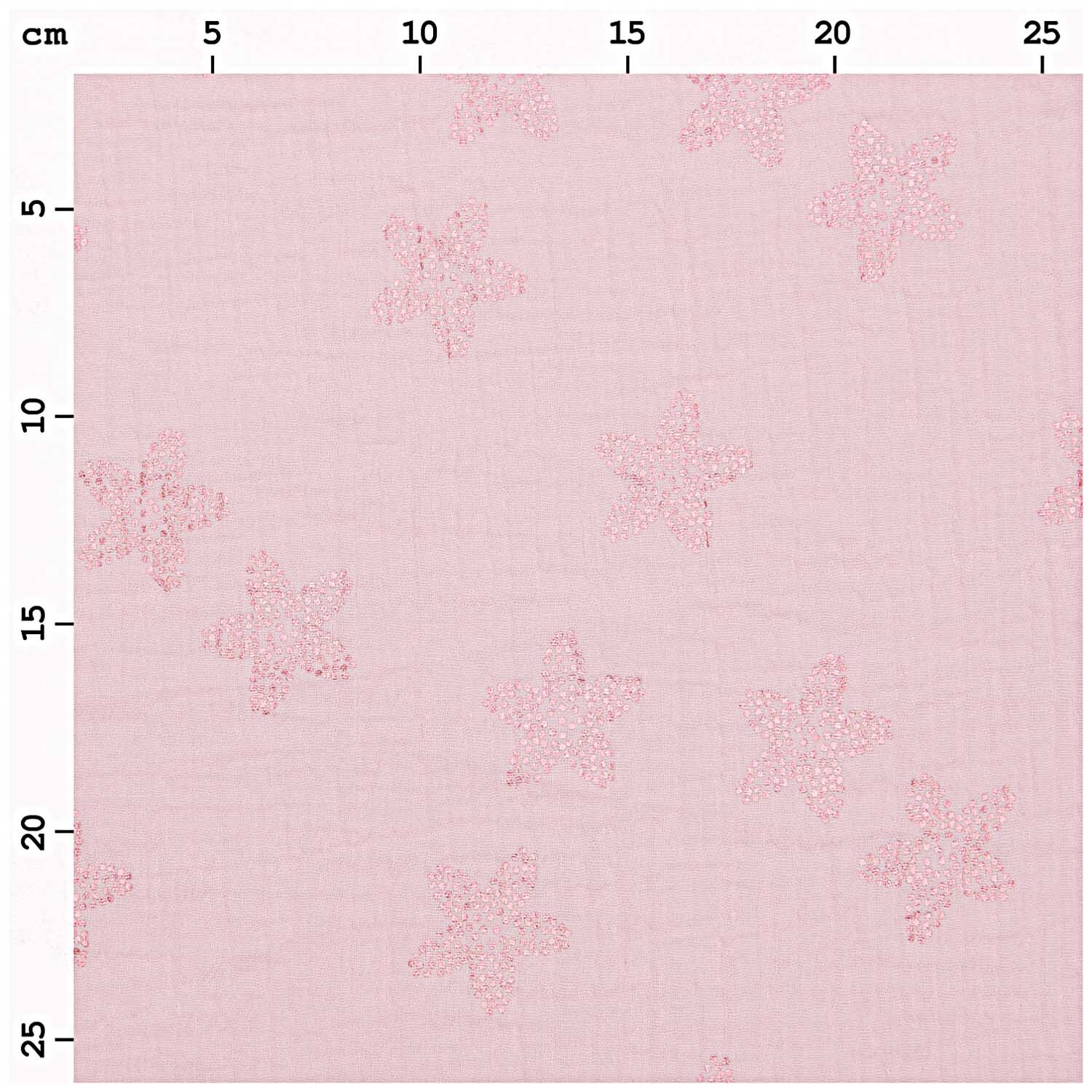 Meterware Krinkelmusselin rosa Hot Foil von Rico Design