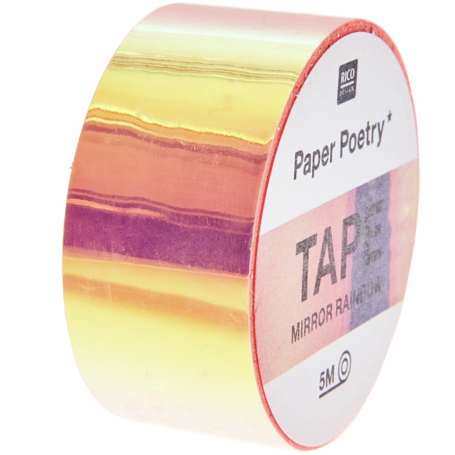 Paper Poetry Mirror Rainbow Tape in schimmerndem Orange, 19mm breit, 5m lang, von Rico Design.