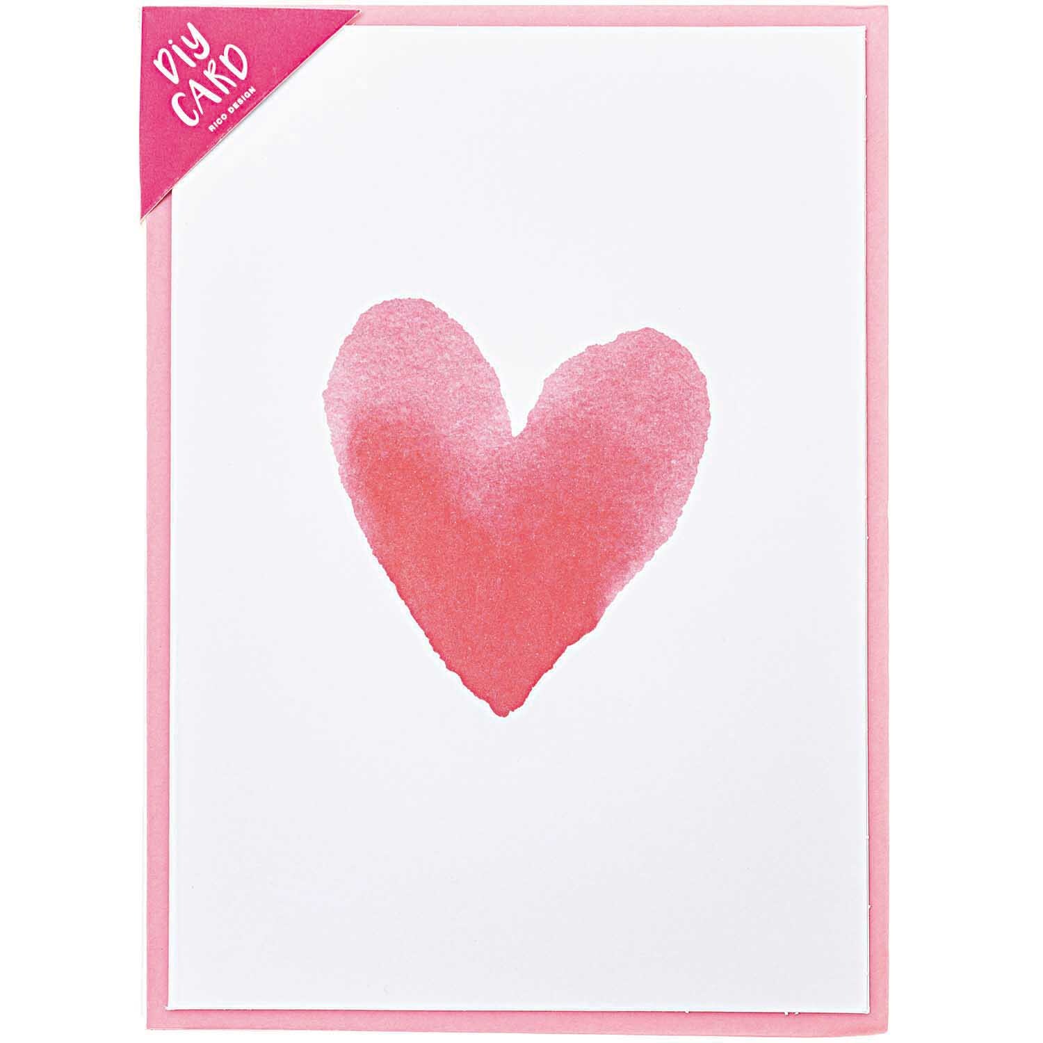 Paper Poetry Grußkartenset It must be love Herz aquarell von Rico Design