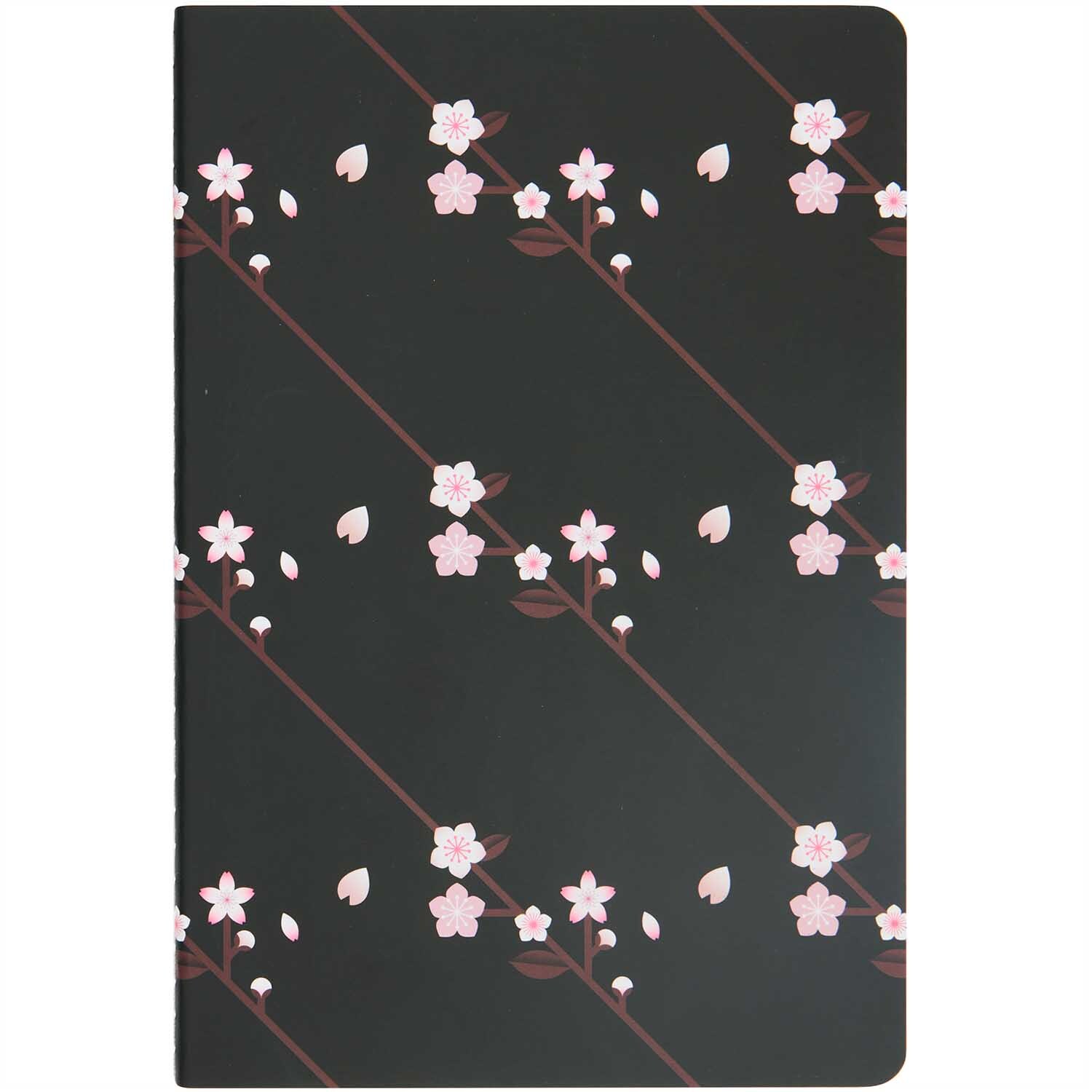 Paper Poetry Notizbücher Kirschblüten A5 rosa-schwarz 2 Stück von Rico Design