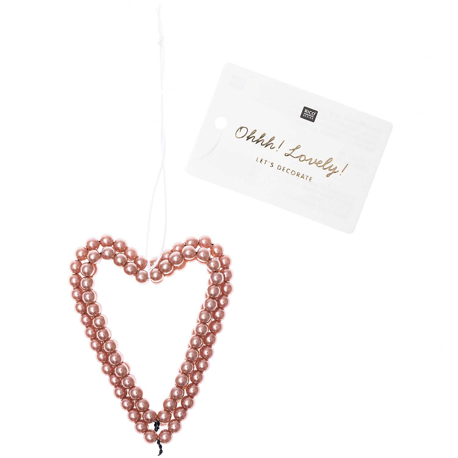 Pendentif perles coeur grand or rose from Rico Design