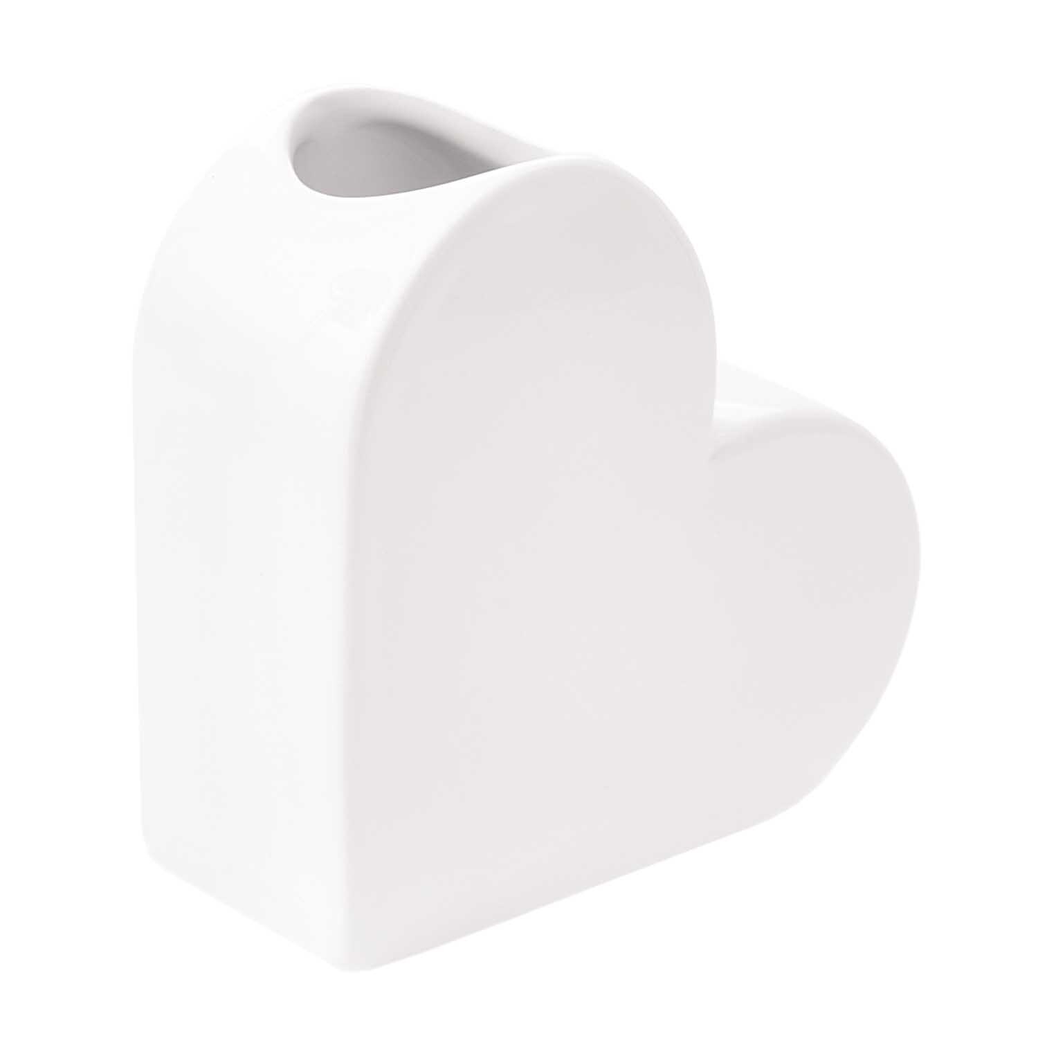 Keramik Vase Herz klein 12x5,5x12cm Farbe Weiß von Rico Design Keramik Vase Herz klein 12x5,5x12cm in Herzform, ideal für Blumenarrangements, von Rico Design.