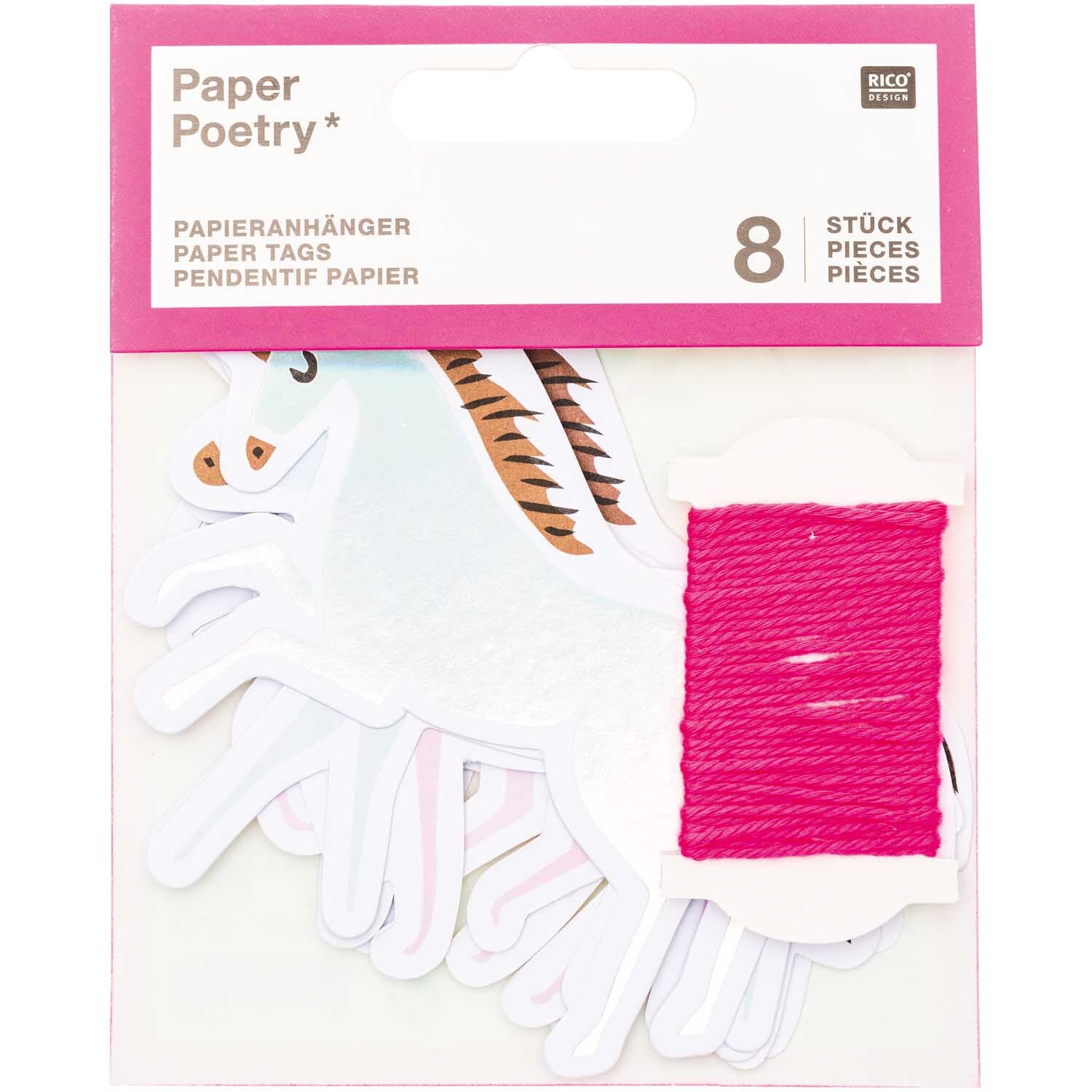 Paper Poetry Papieranhänger Einhörner 8 Stück von Rico Design Paper Poetry Papieranhänger Einhörner 8 Stück von Rico Design