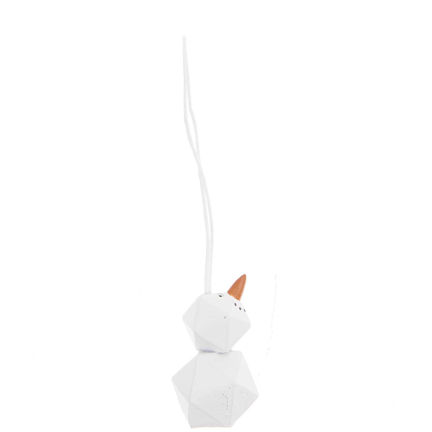 Hänger Schneemann Polyresin 5cm von Rico Design: Weißer Schneemann-Anhänger mit Karottennase. Ideal für festliche Dekorationen.